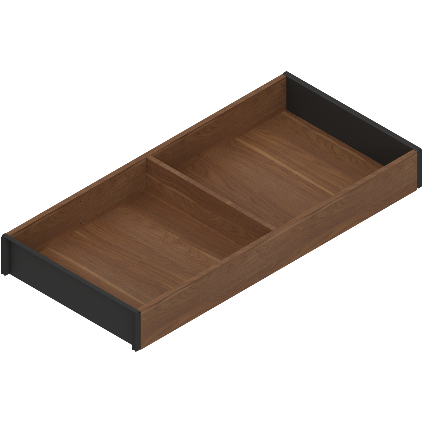 AMBIA-LINE  ramki do szuflady standardowej, do LEGRABOX/MERIVOBOX, w opcji drewnopodobnej, dł.=450 mm, szerokość=100 mm, Orzec Tenn./czarny car