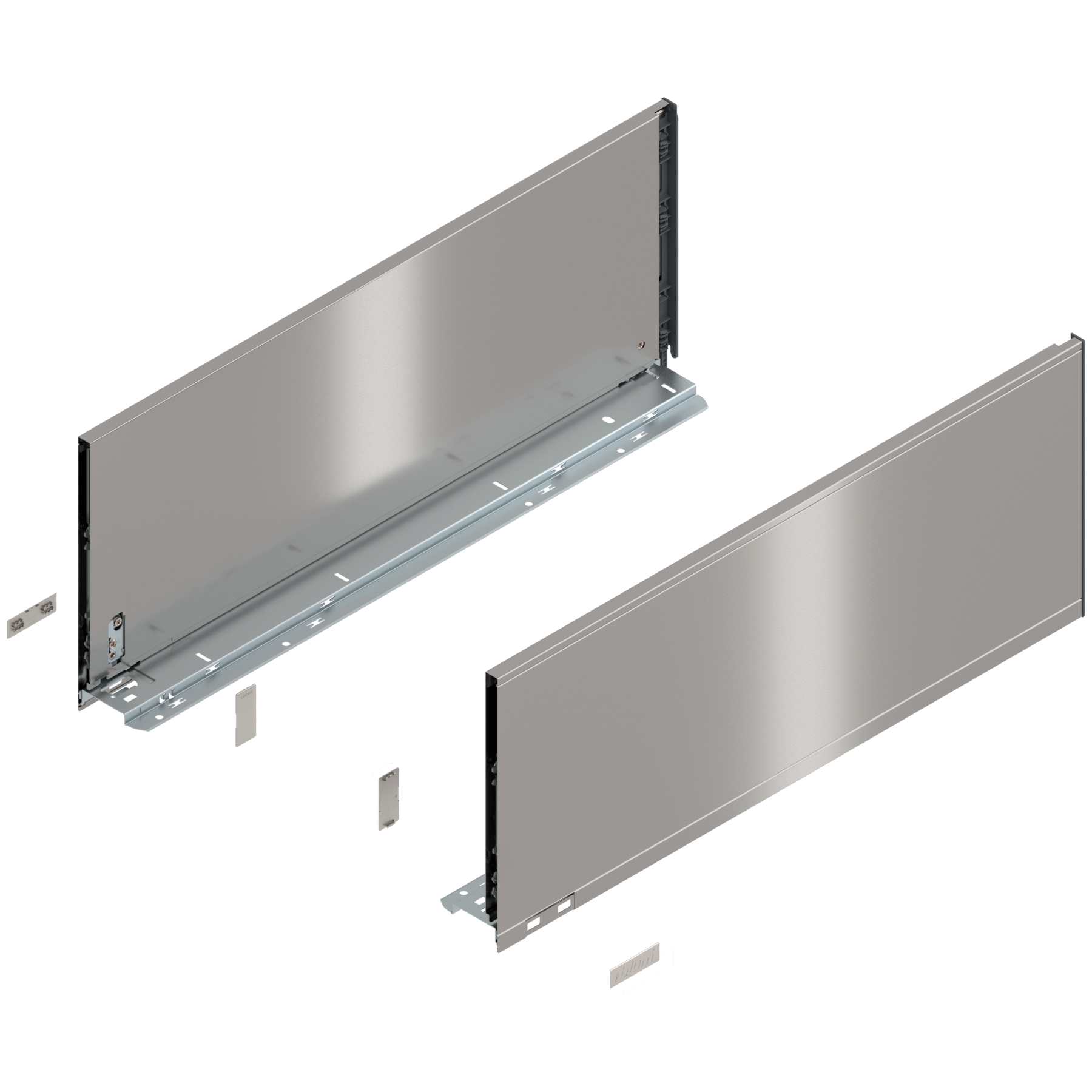 Bok szuflady LEGRABOX, wysokość F (241 mm), dł.=600 mm, lewy/prawy, do LEGRABOX pure, inox-szczotk.-lakier.