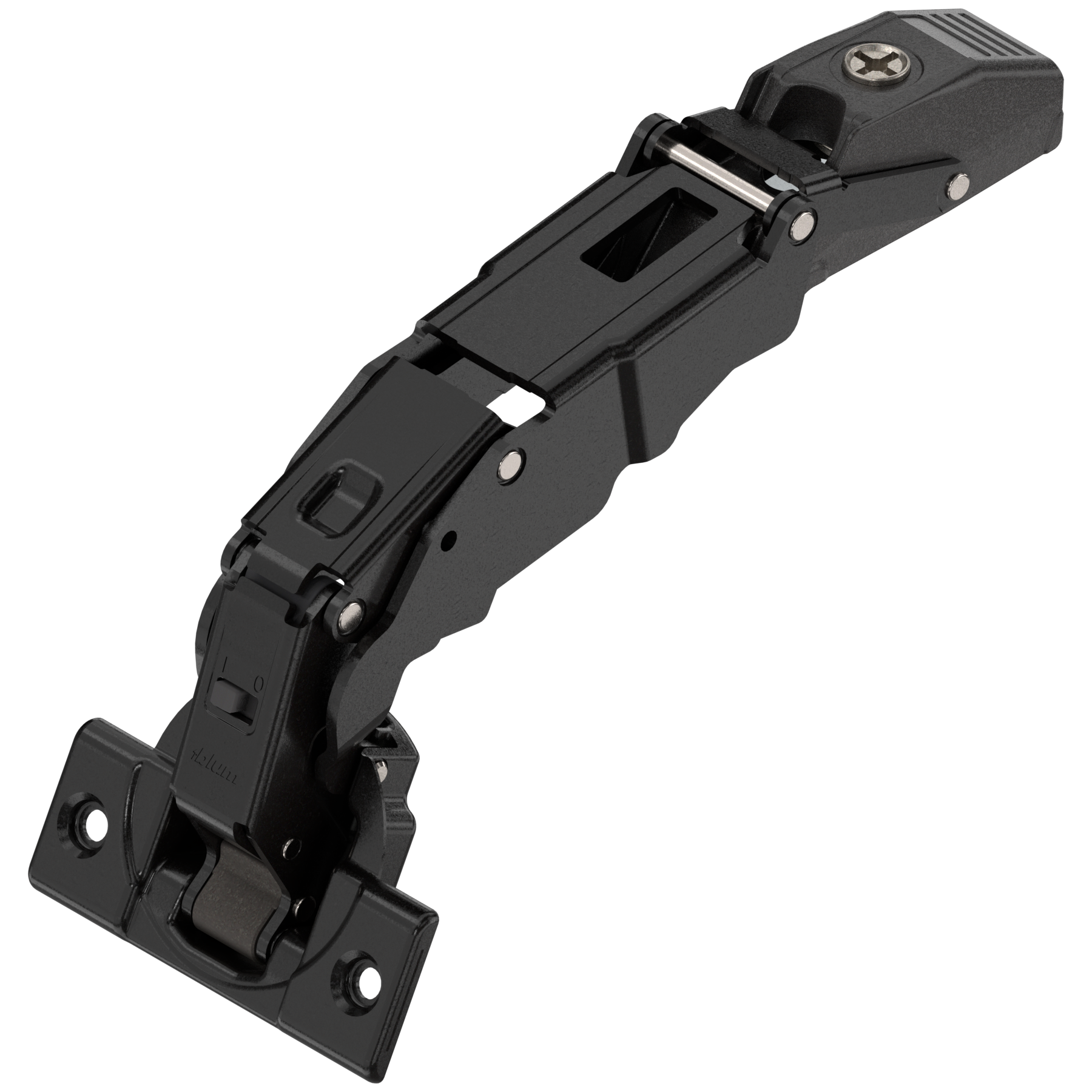 CLIP top BLUMOTION Zawias z szerokim kątem otwarcia i zerowym uskokiem 155°, Drzwi nakładane, puszka: na wkręty, czarny