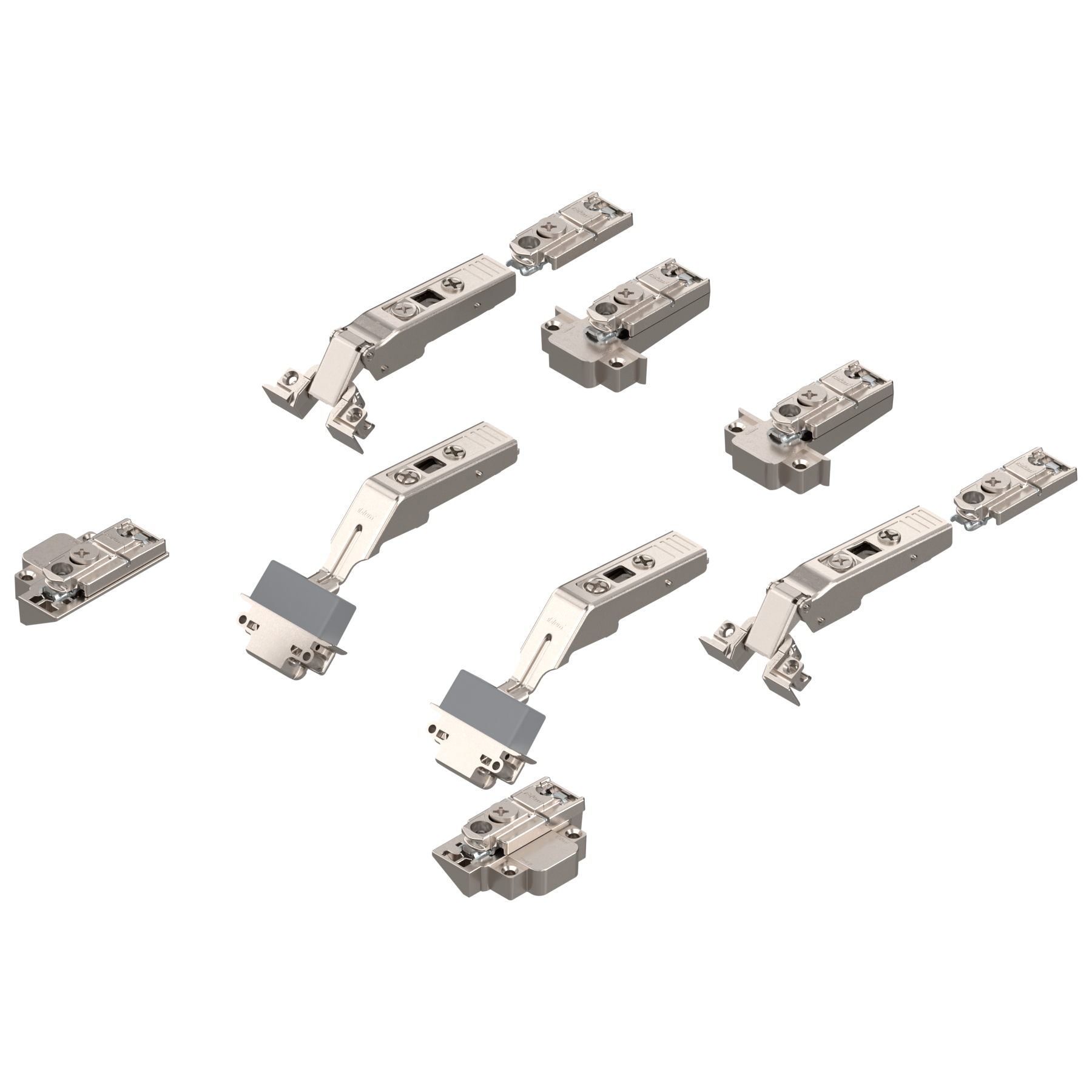 CLIP top Zawias środkowy do ramki aluminiowej do AVENTOS HF, uchylno-składanego 134° (Zestaw), bez sprężyny, puszka: na wkręty, niklowany