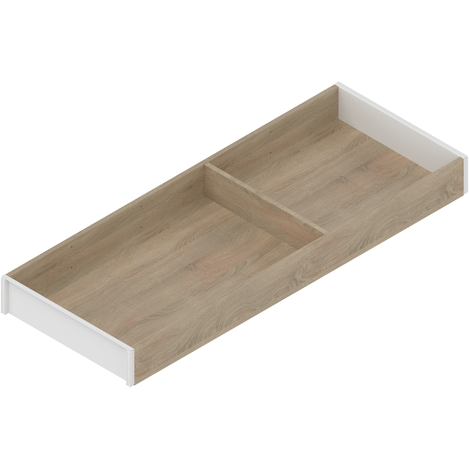 AMBIA-LINE  ramki do szuflady standardowej, do LEGRABOX/MERIVOBOX, w opcji drewnopodobnej, dł.=550 mm, szerokość=200 mm, Dąb Bard./jedwab.biały