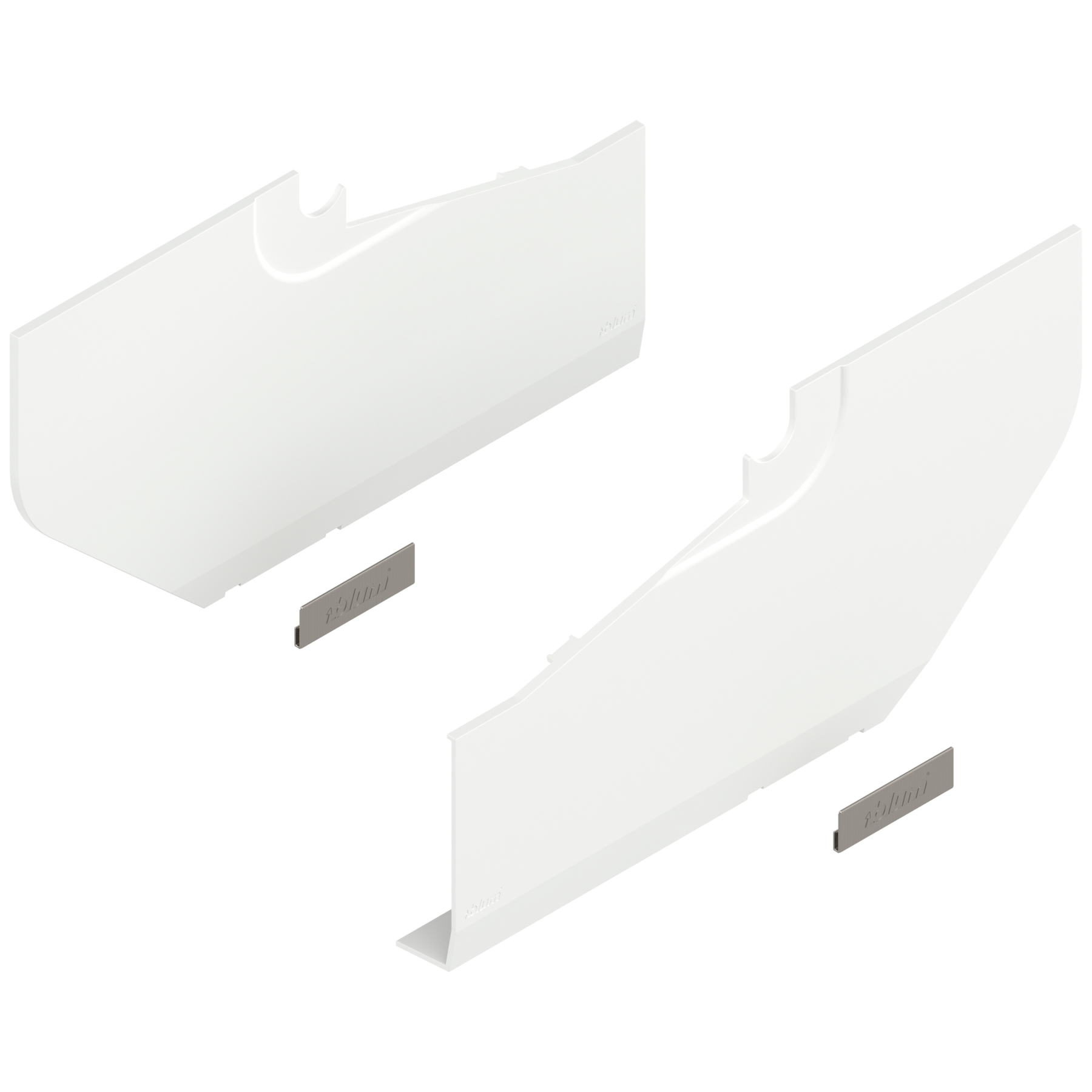 AVENTOS HS do frontów nachodzących, Zaślepka duża, lewa/prawa, jedwabiście biały/inox