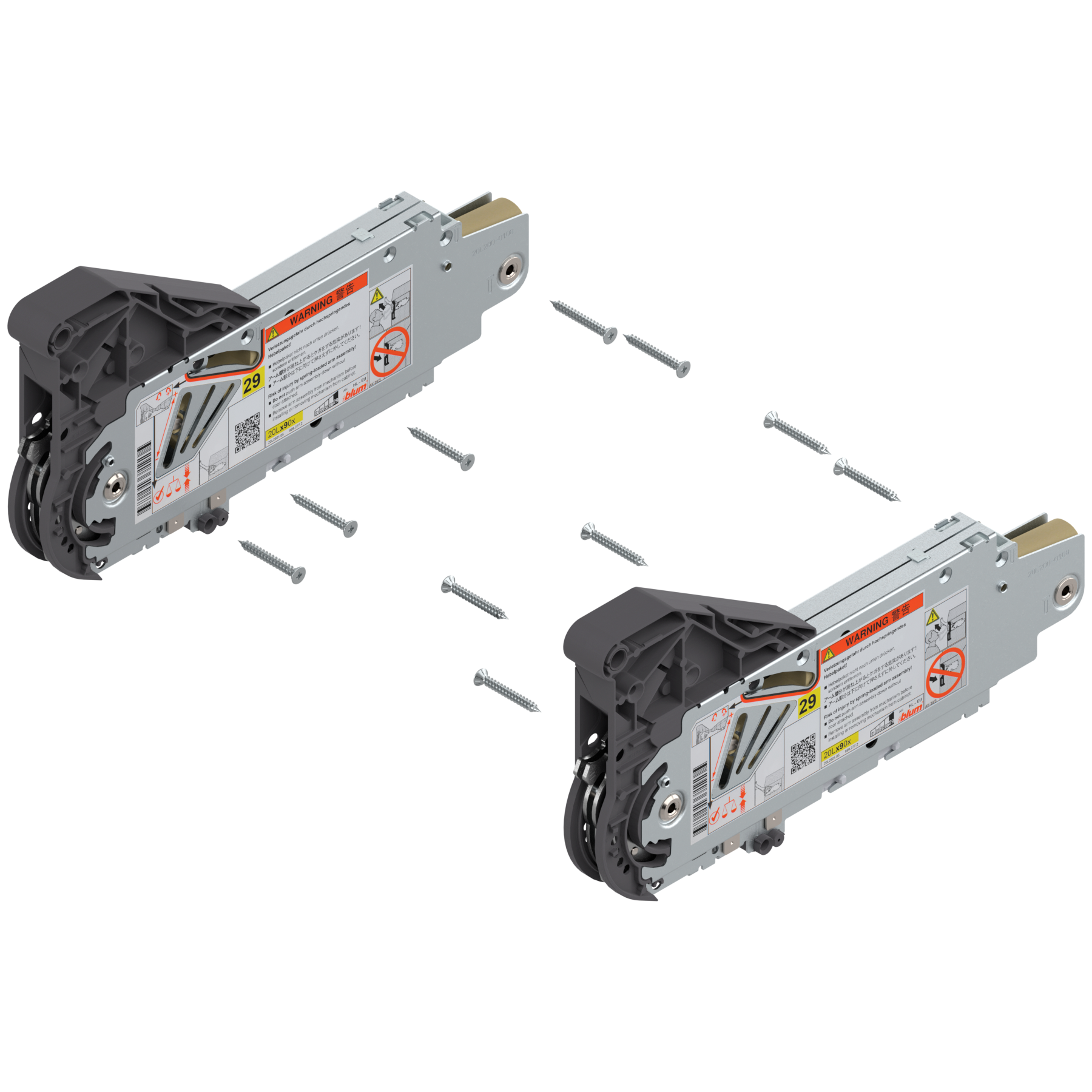 AVENTOS HL do frontów nad korpusem, siłownik (Zestaw), odpowiedni do SERVO-DRIVE, cynkowana
