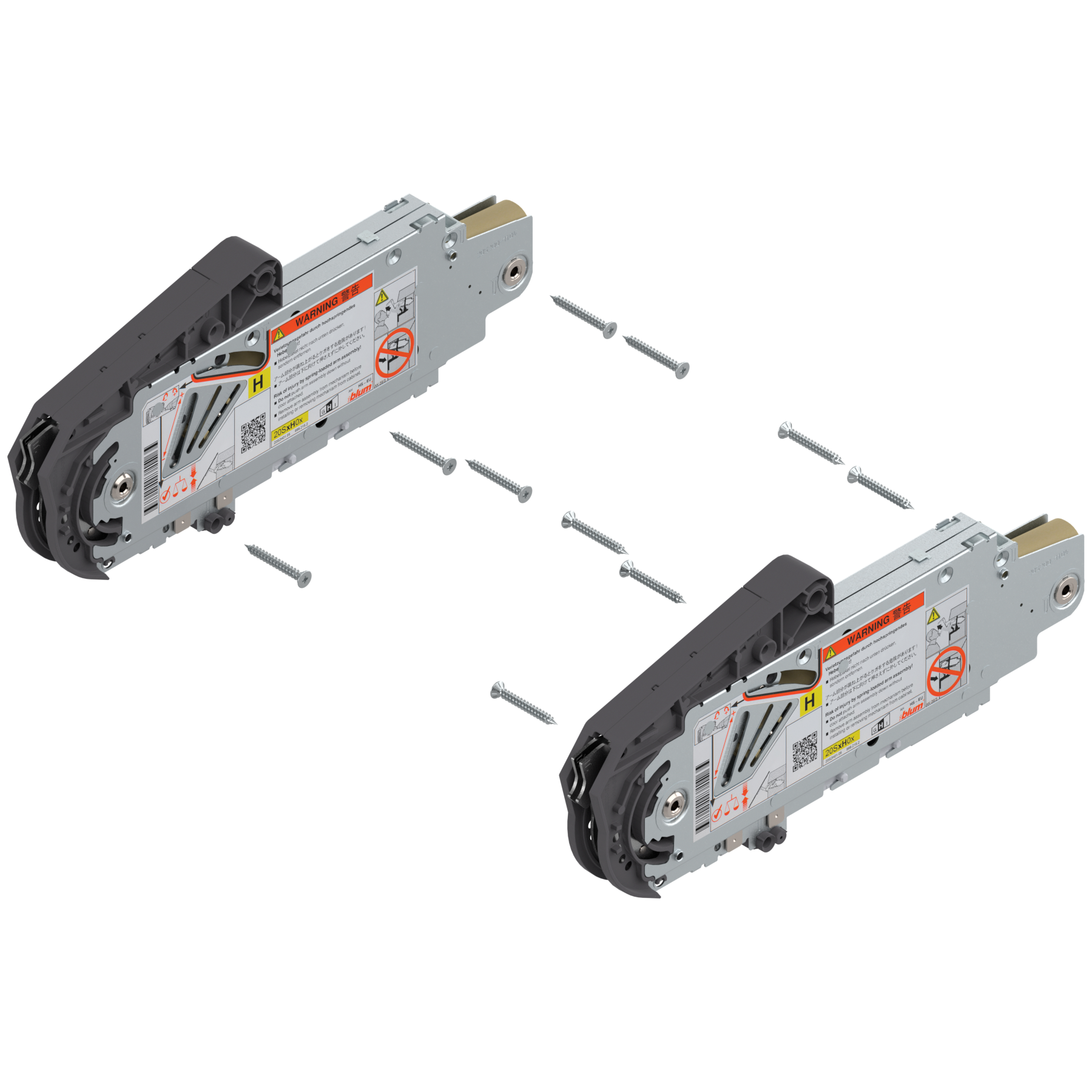 AVENTOS HS do frontów nachodzących, siłownik (Zestaw), typ H, odpowiedni do SERVO-DRIVE, cynkowana