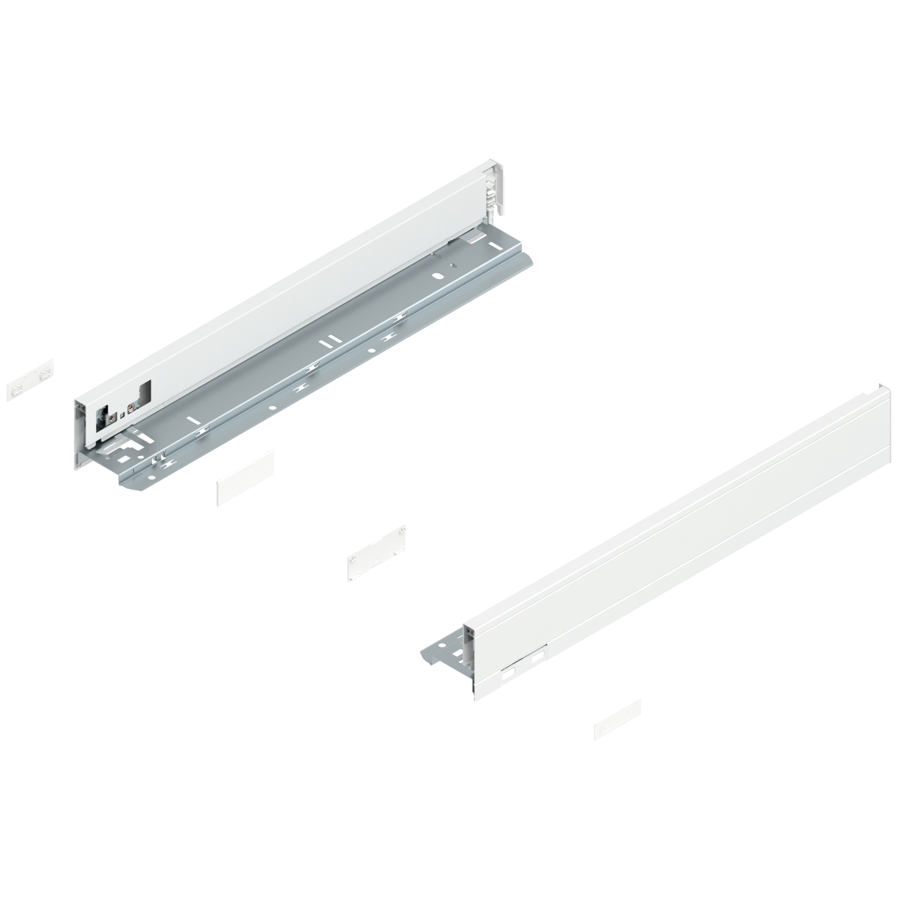 Bok szuflady LEGRABOX, wysokość N (66.5 mm), dł.=450 mm, lewy/prawy, do LEGRABOX pure, jedwabiście biały mat