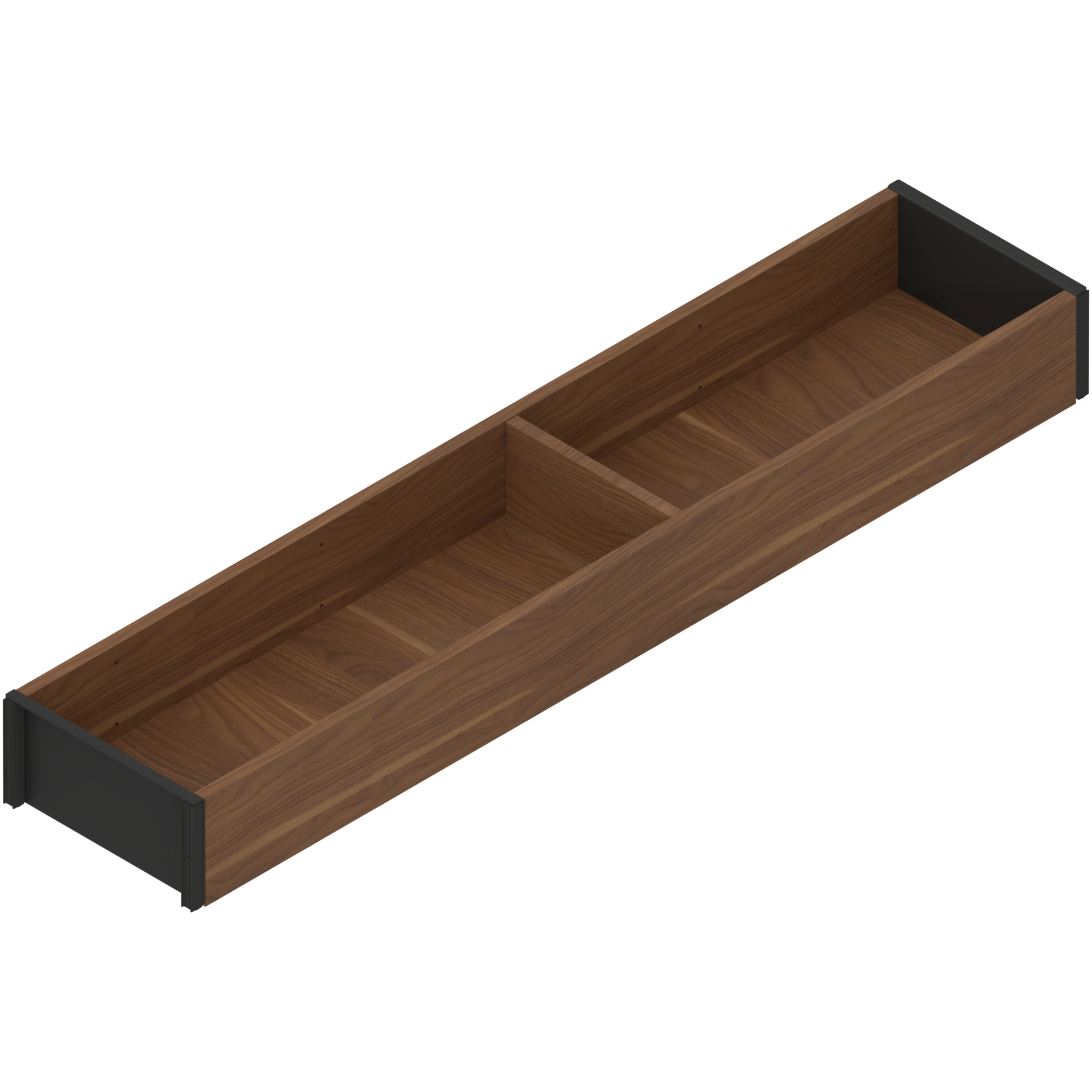 AMBIA-LINE  ramki do szuflady standardowej, do LEGRABOX/MERIVOBOX, w opcji drewnopodobnej, dł.=500 mm, szerokość=100 mm, Orzec Tenn./czarny car