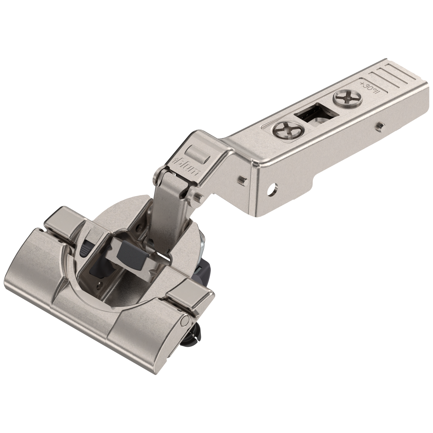 CLIP top BLUMOTION zawias kątowy 30° II, Nakładany, puszka: INSERTA, niklowany