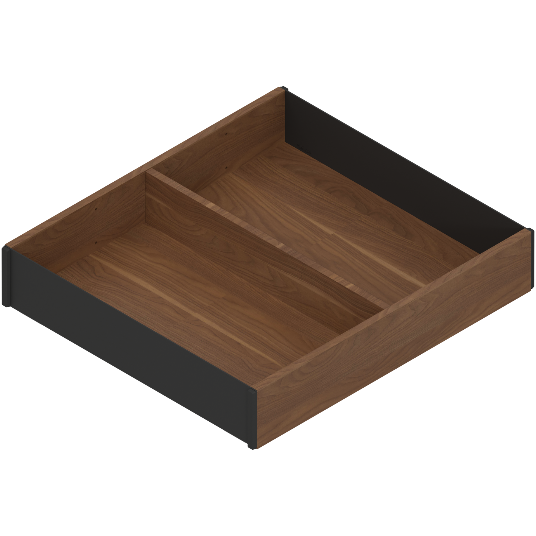 AMBIA-LINE  ramki do szuflady standardowej, do LEGRABOX/MERIVOBOX, w opcji drewnopodobnej, od dł.=270 mm, szerokość=242 mm, Orzec Tenn./czarny car