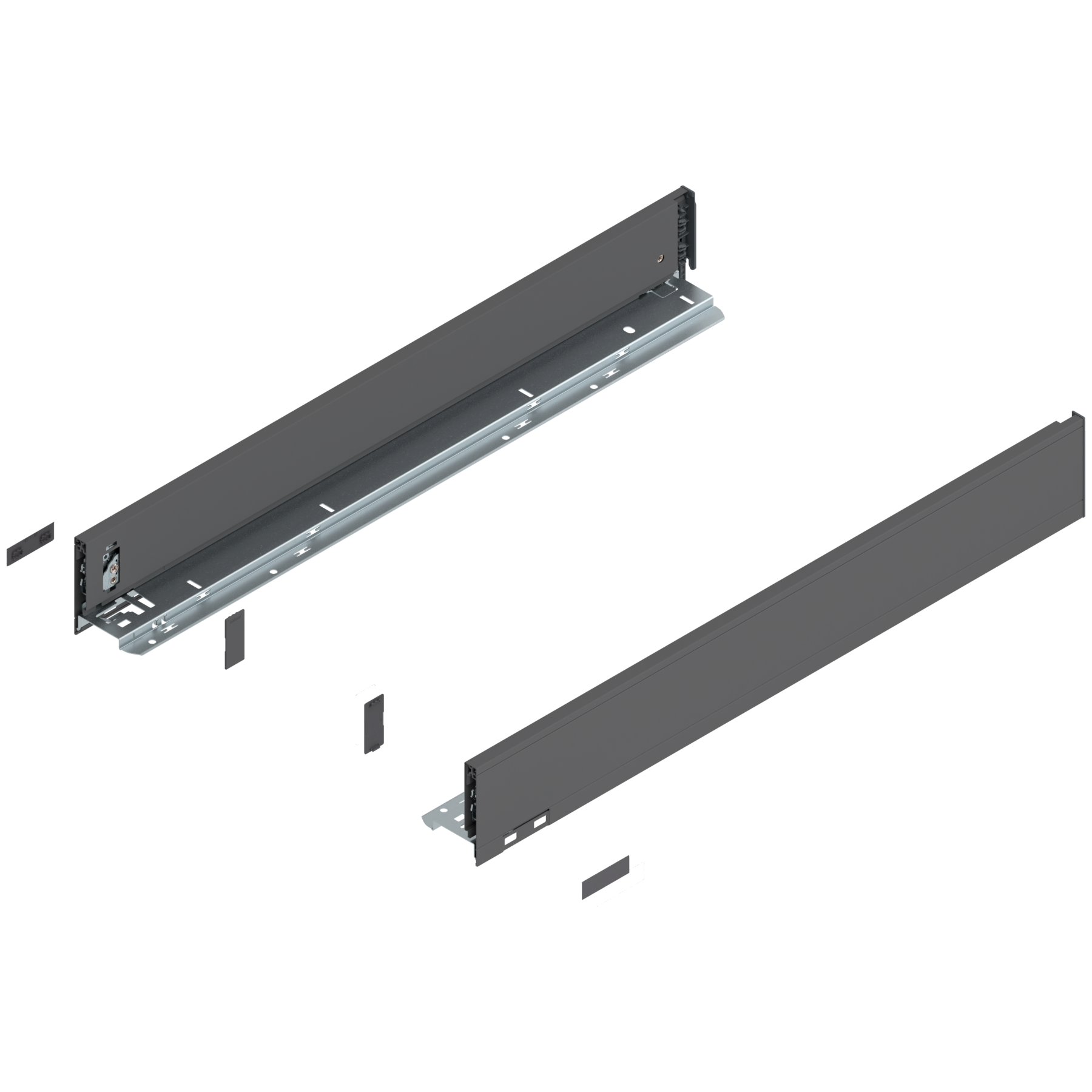 Bok szuflady LEGRABOX, wysokość M (90.5 mm), dł.=650 mm, lewy/prawy, do LEGRABOX pure, antracyt mat