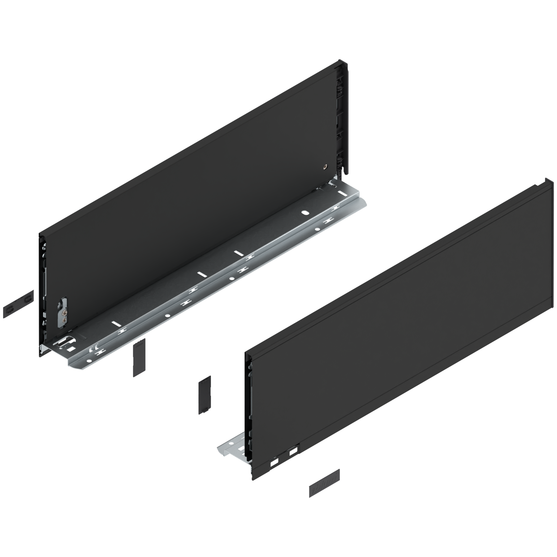 Bok szuflady LEGRABOX, wysokość C (177 mm), dł.=500 mm, lewy/prawy, do LEGRABOX pure, czarny mat