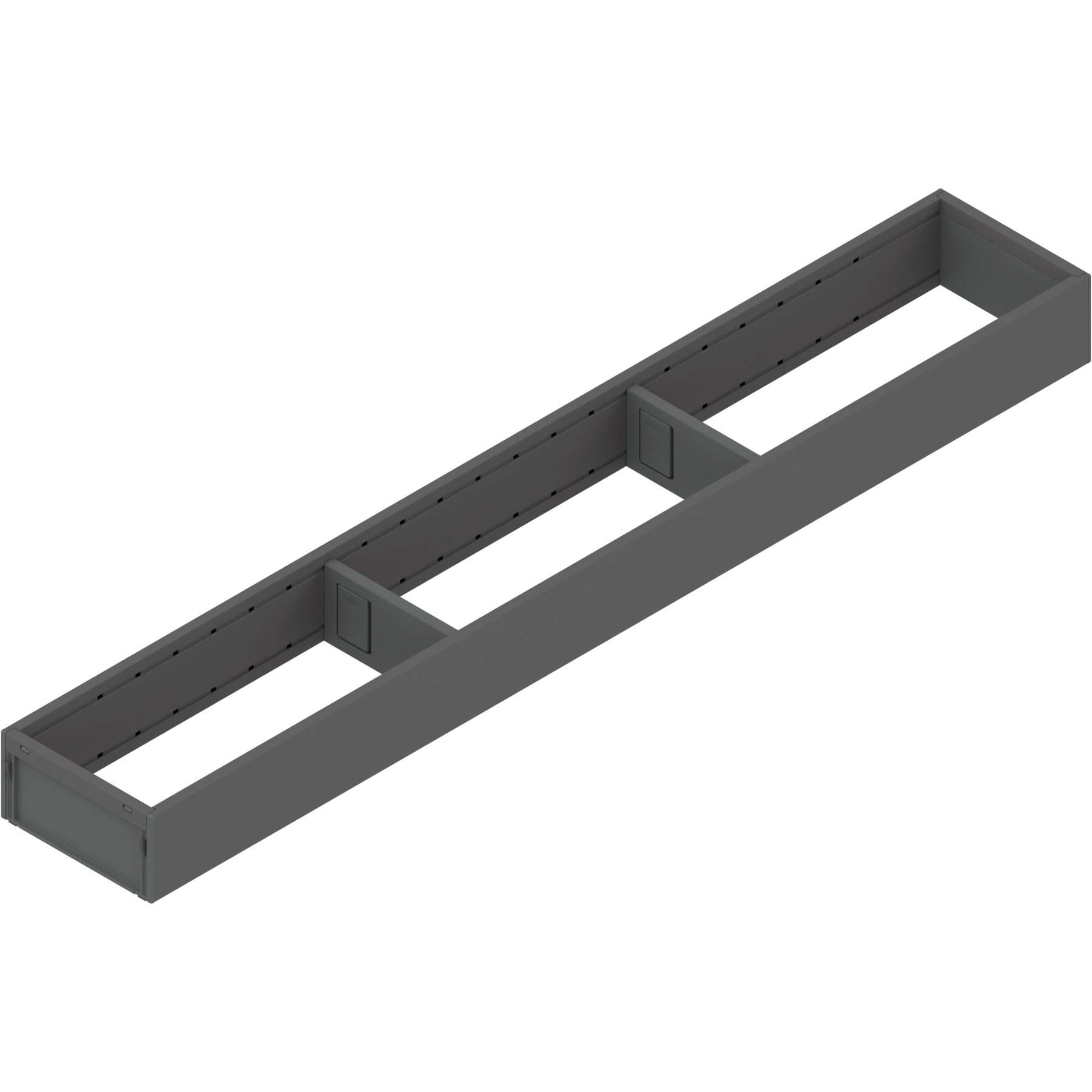 AMBIA-LINE  ramki do szuflady standardowej, do LEGRABOX/MERIVOBOX, stal, dł.=650 mm, szerokość=100 mm, antracyt mat
