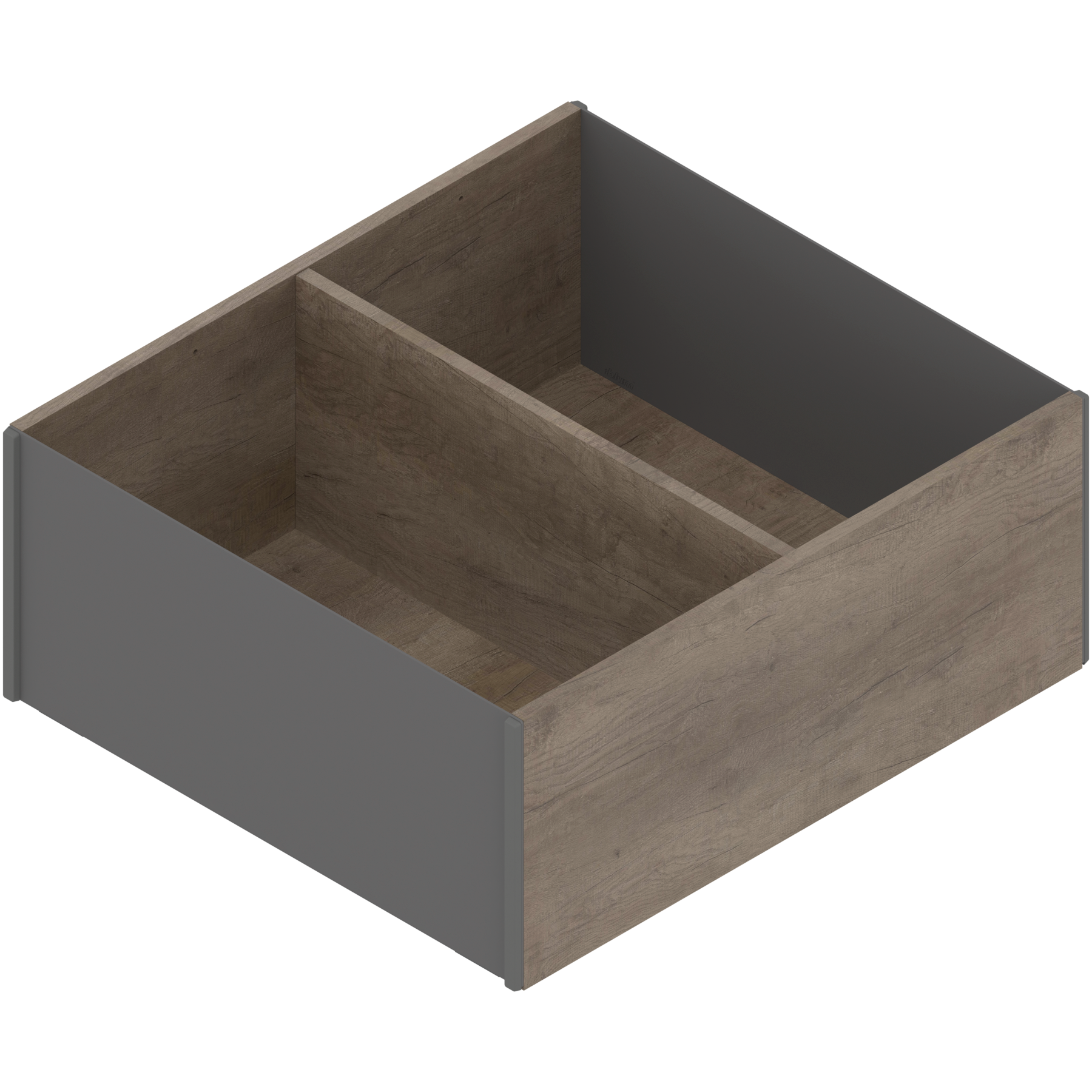 AMBIA-LINE rama, do LEGRABOX/MERIVOBOX szuflady z wysokim frontem, w opcji drewnopodobnej, od dł.=270 mm, szerokość=242 mm, Dąb Nebraska/szary