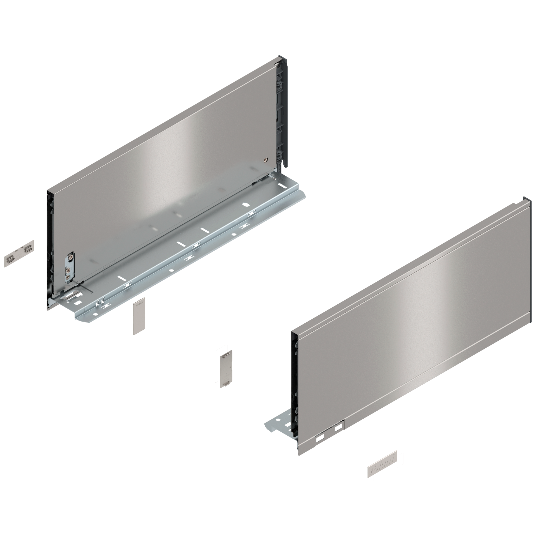 Bok szuflady LEGRABOX, wysokość C (177 mm), dł.=400 mm, lewy/prawy, do LEGRABOX pure, inox-szczotk.-lakier.