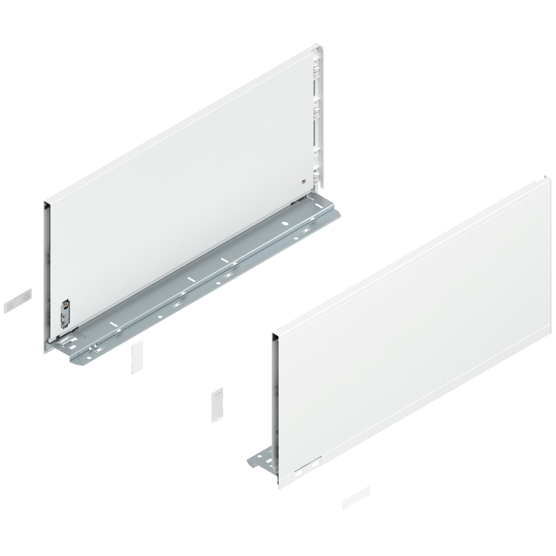 Bok szuflady LEGRABOX, wysokość F (241 mm), dł.=500 mm, lewy/prawy, do LEGRABOX pure, jedwabiście biały mat