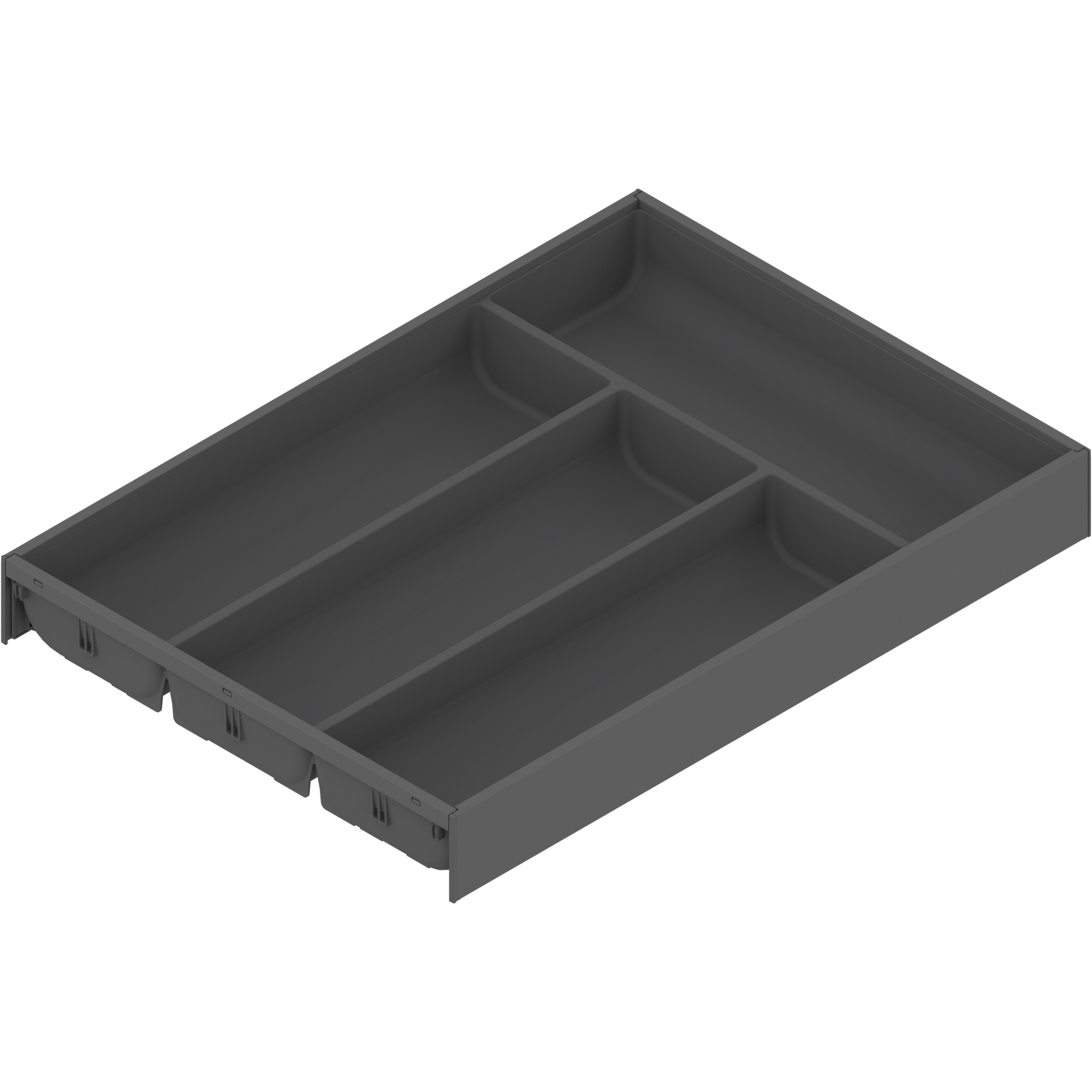 AMBIA-LINE  wkład na sztućce do szuflady standardowej, do LEGRABOX/MERIVOBOX, tworzywo sztuczne/stal, 4 przegródka na sztućce, dł.=450 mm, szerokość=300 mm, antracyt mat