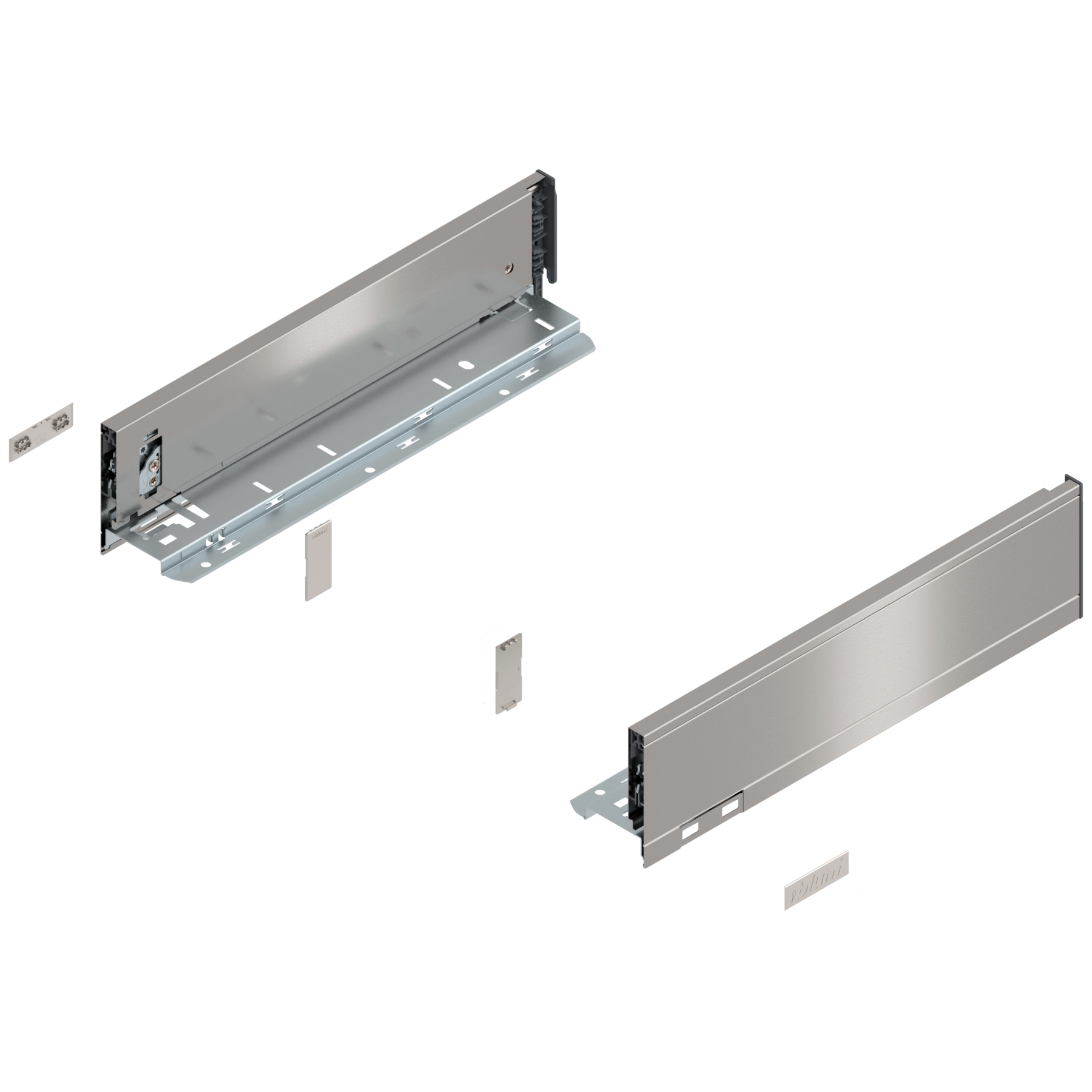 Bok szuflady LEGRABOX, wysokość M (90.5 mm), dł.=350 mm, lewy/prawy, do LEGRABOX pure, inox-szczotk.-lakier.