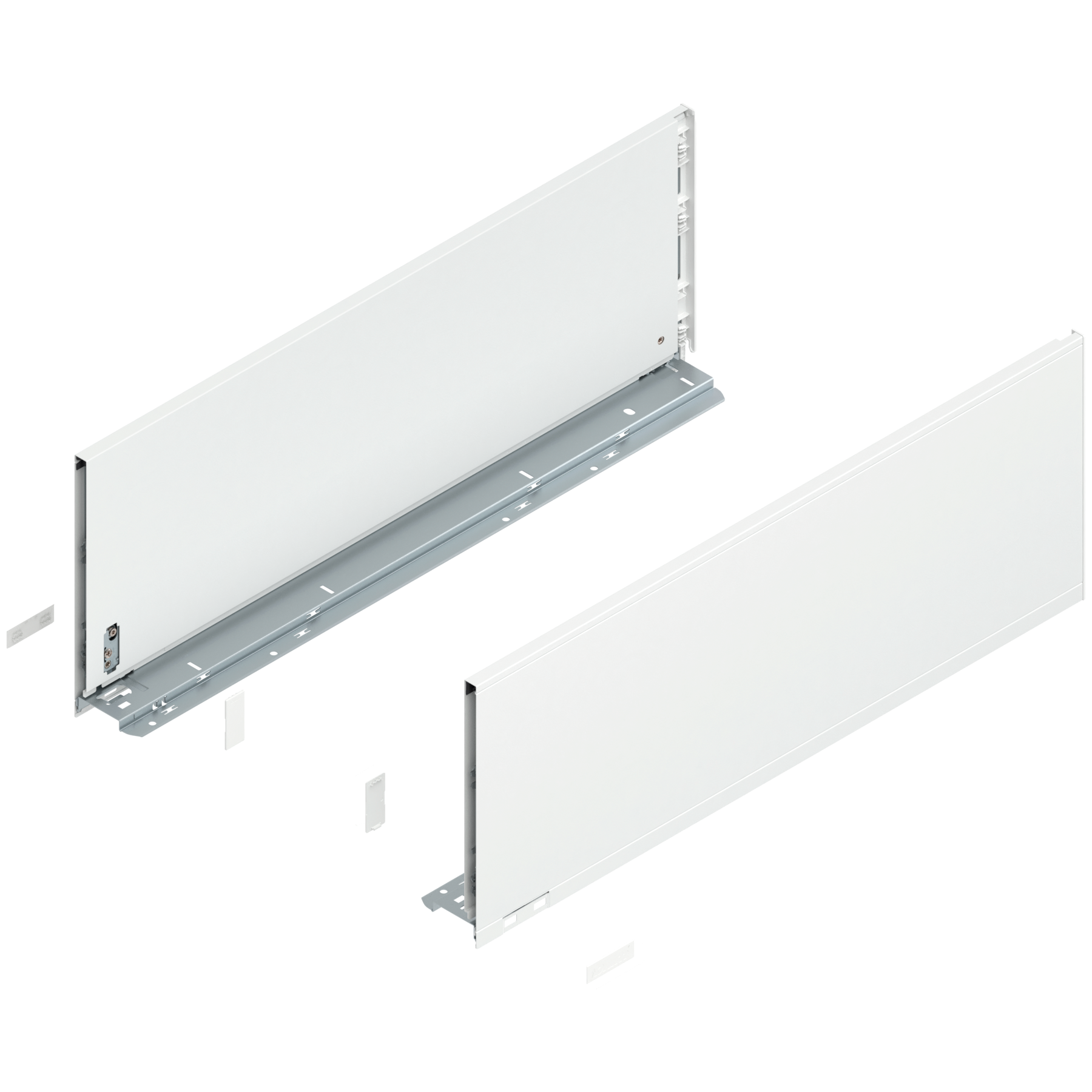 Bok szuflady LEGRABOX, wysokość F (241 mm), dł.=650 mm, lewy/prawy, do LEGRABOX pure, jedwabiście biały mat