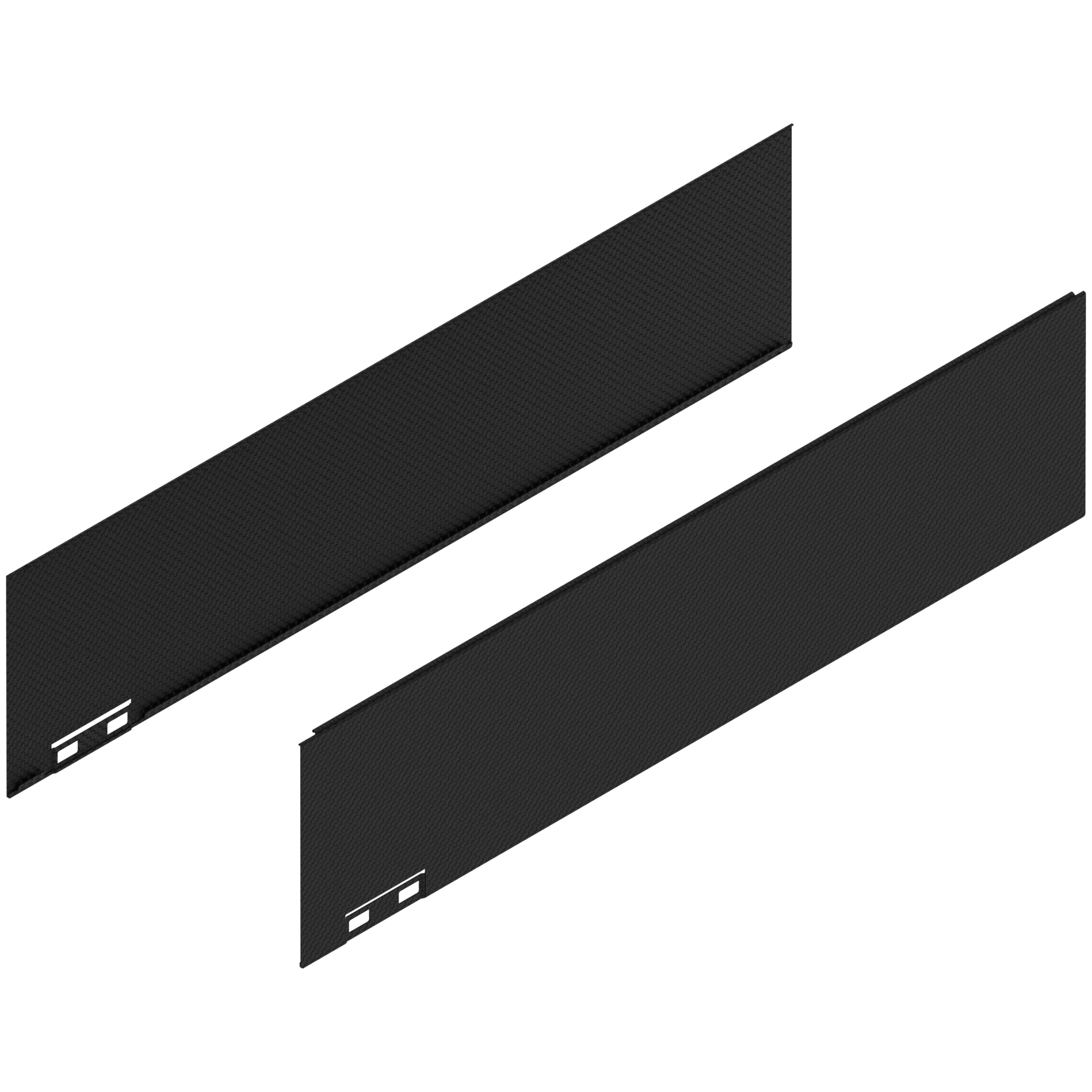 LEGRABOX Element dekoracyjny, wysokość K (128.5 mm), dł.=500 mm, prawy+lewy, czarny carb./carb.look