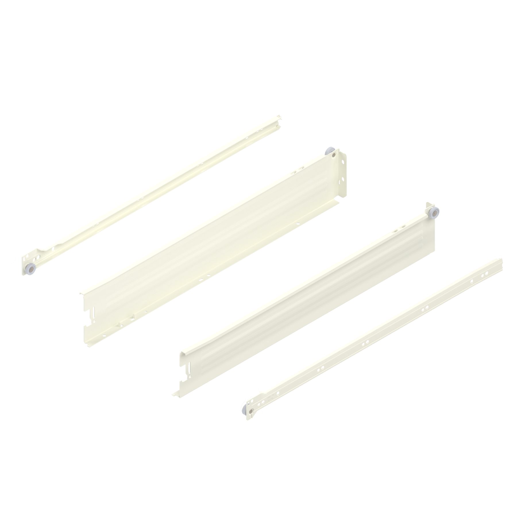 METABOX bok M (86 mm), Częściowy wysuw, 25 kg, dł.=550 mm, wersja na wcisk, lewy/prawy, R9001 kremowo-biała
