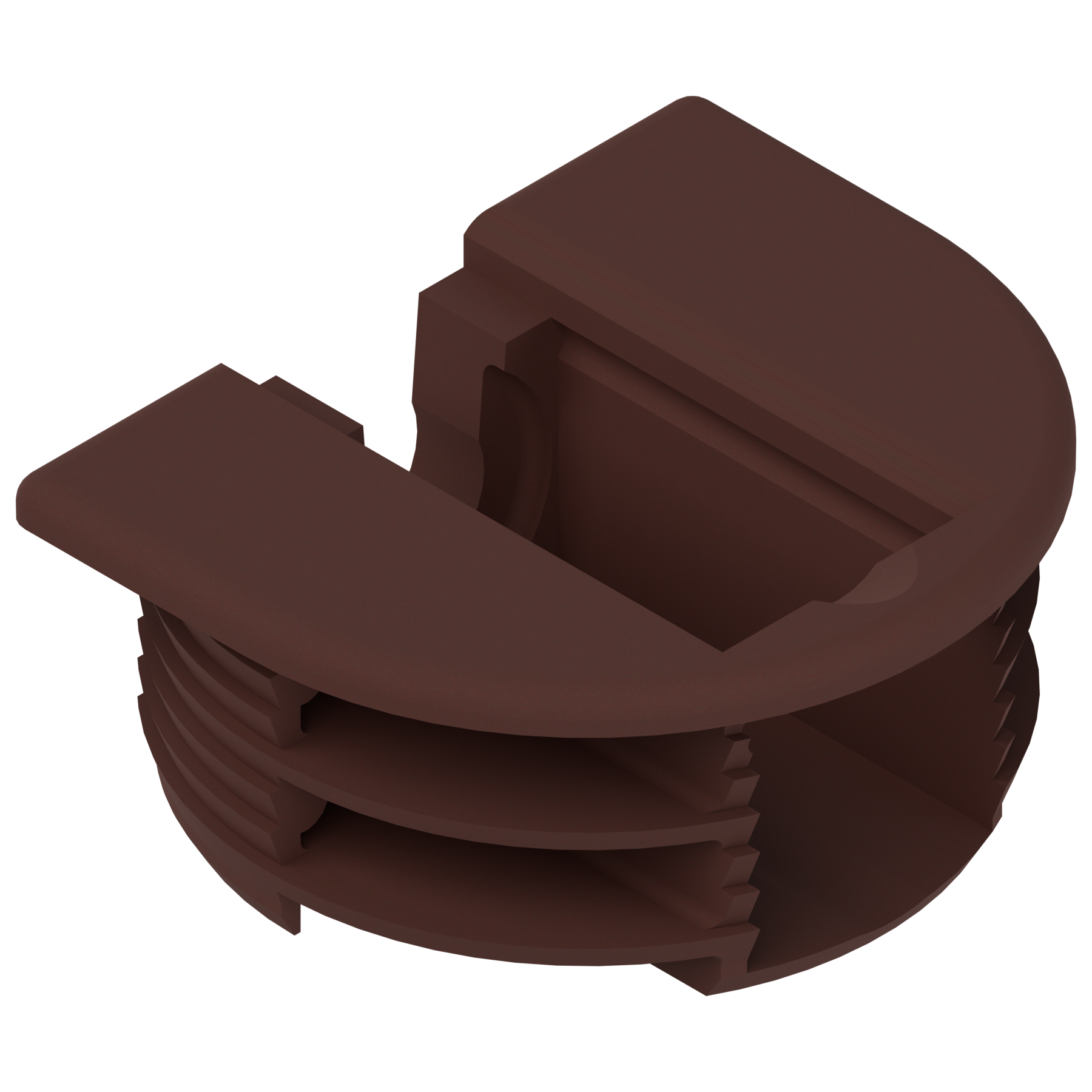 Obudowa na wcisk z wkrętem centrycznym na froncie, brązowa