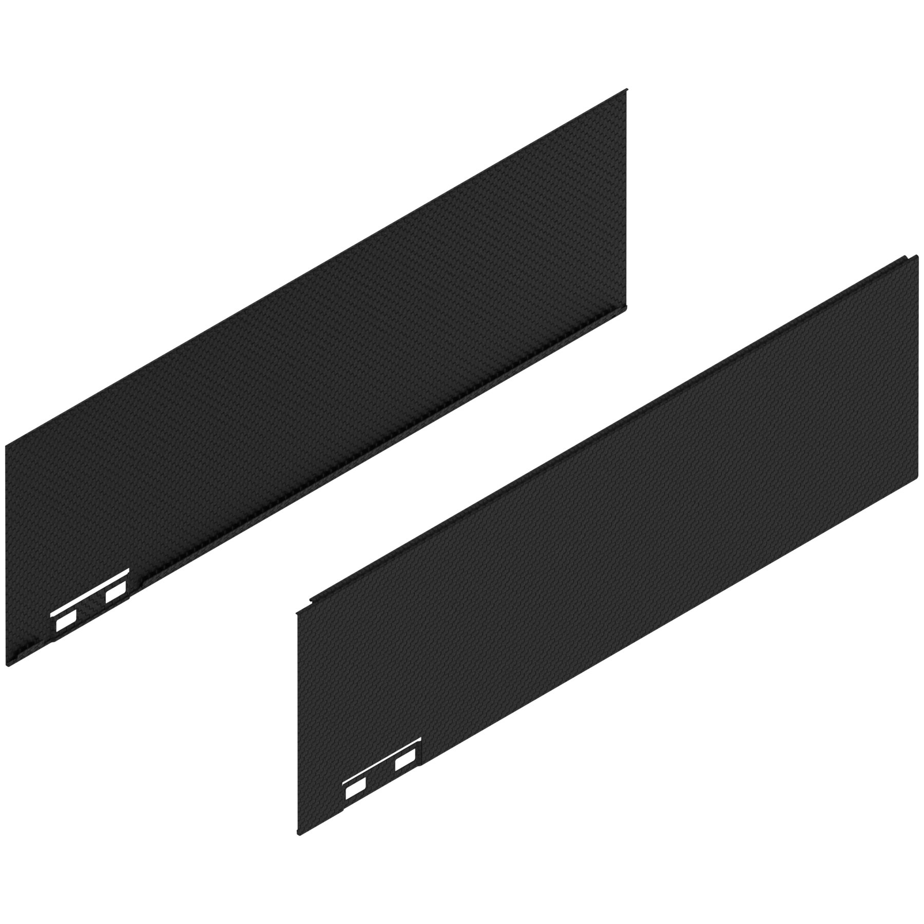 LEGRABOX Element dekoracyjny, wysokość K (128.5 mm), dł.=400 mm, prawy+lewy, czarny carb./carb.look