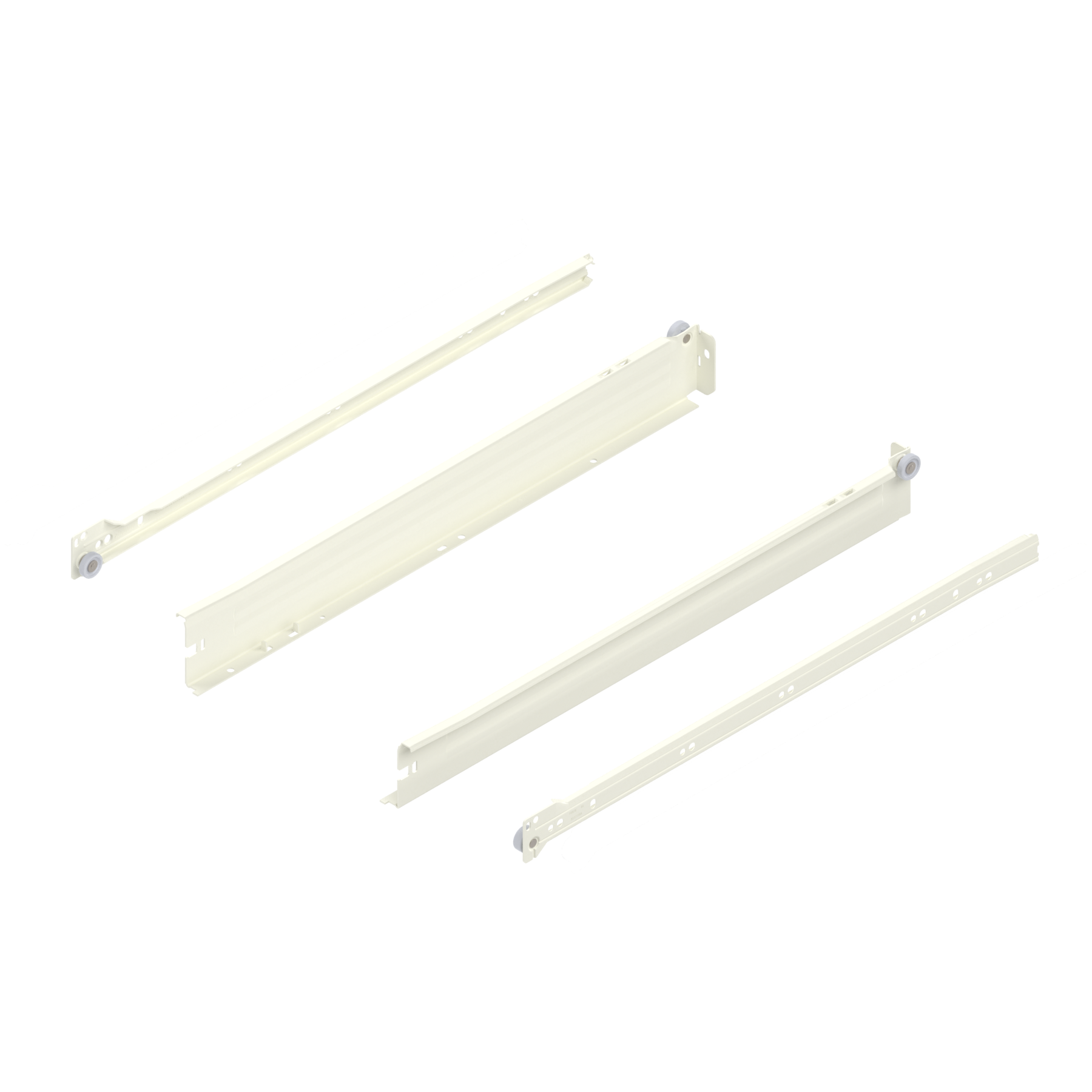 METABOX bok N (54 mm), Częściowy wysuw, 25 kg, dł.=500 mm, wersja na wcisk, lewy/prawy, R9001 kremowo-biała