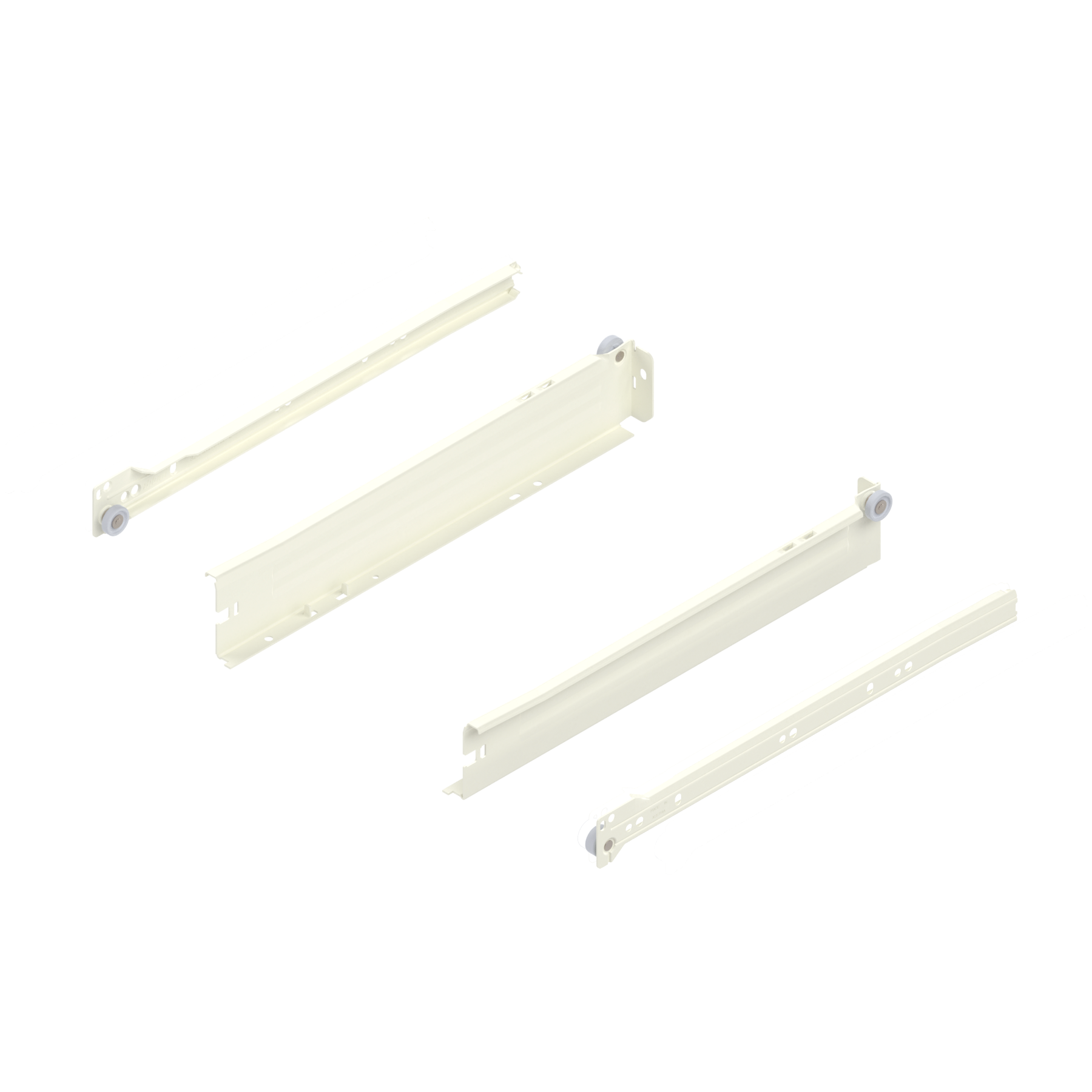 METABOX bok N (54 mm), Częściowy wysuw, 25 kg, dł.=350 mm, wersja na wcisk, lewy/prawy, R9001 kremowo-biała