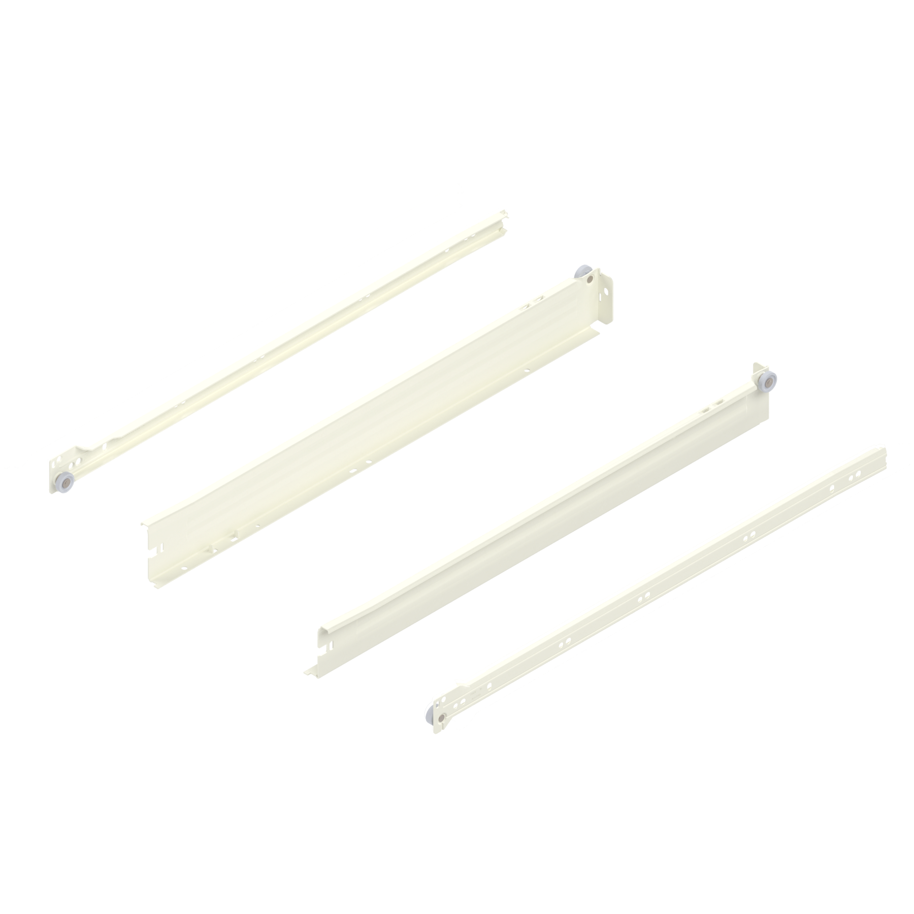 METABOX bok N (54 mm), Częściowy wysuw, 25 kg, dł.=550 mm, wersja na wcisk, lewy/prawy, R9001 kremowo-biała