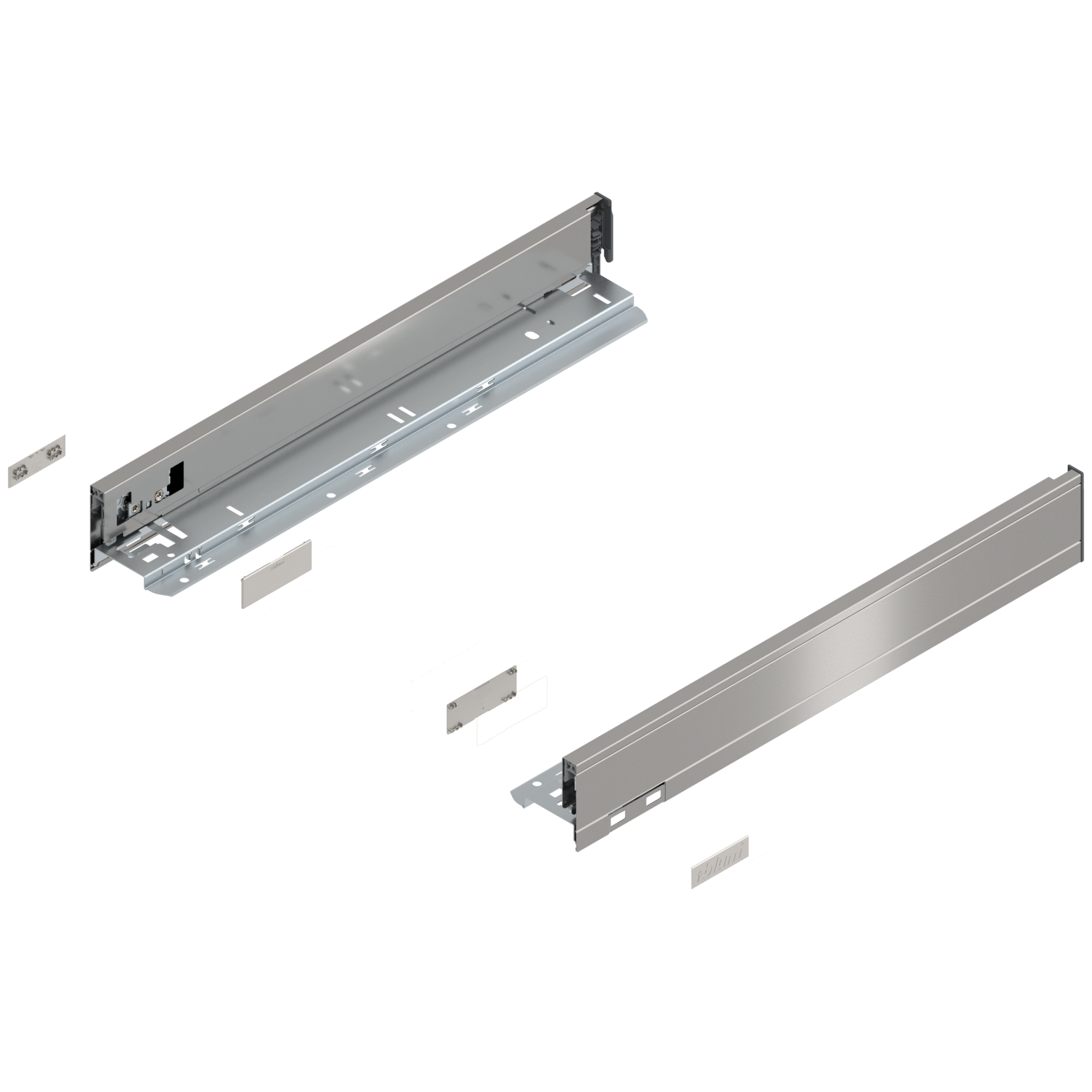Bok szuflady LEGRABOX, wysokość N (66.5 mm), dł.=450 mm, lewy/prawy, do LEGRABOX pure, inox-szczotk.-lakier.