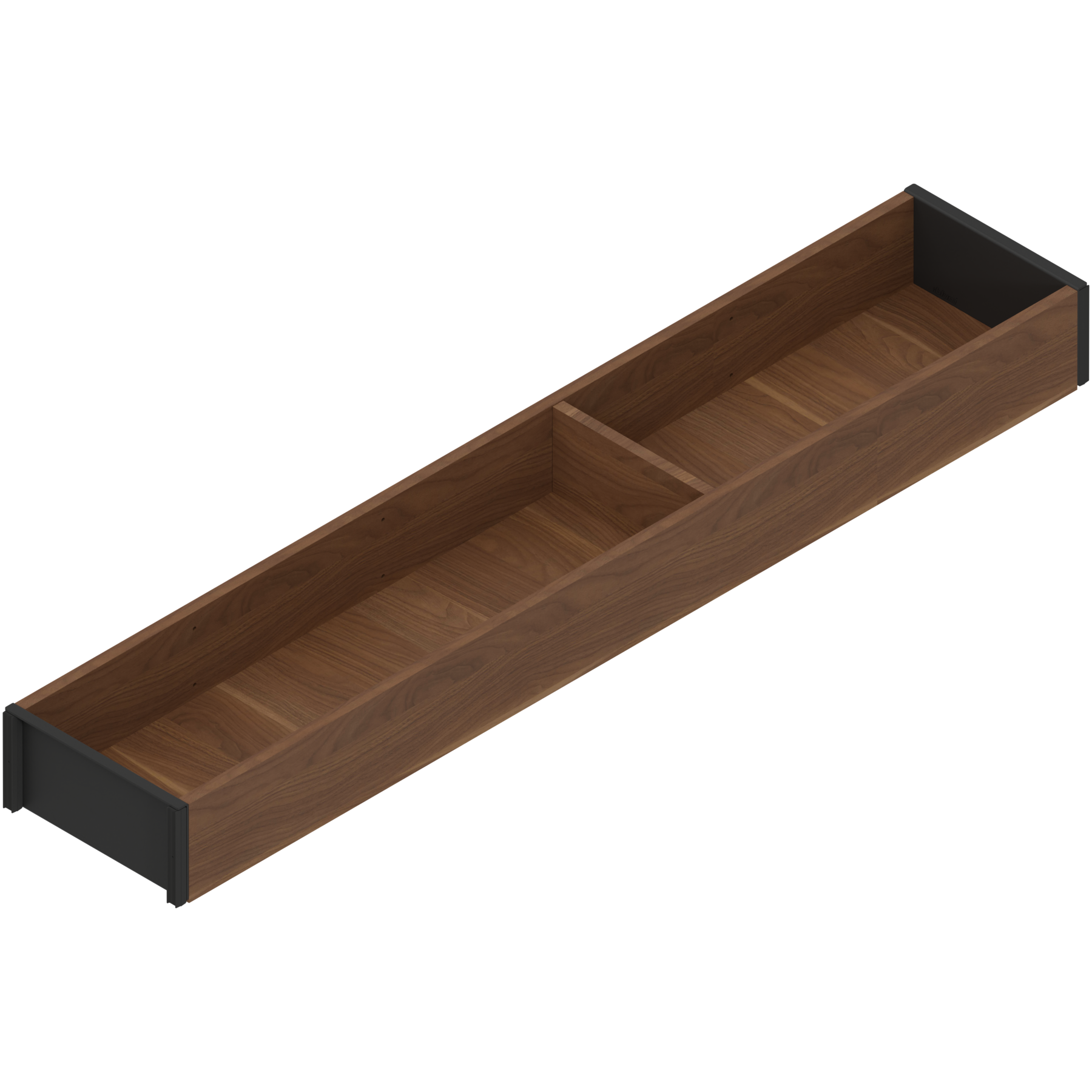 AMBIA-LINE  ramki do szuflady standardowej, do LEGRABOX/MERIVOBOX, w opcji drewnopodobnej, dł.=550 mm, szerokość=100 mm, Orzec Tenn./czarny car