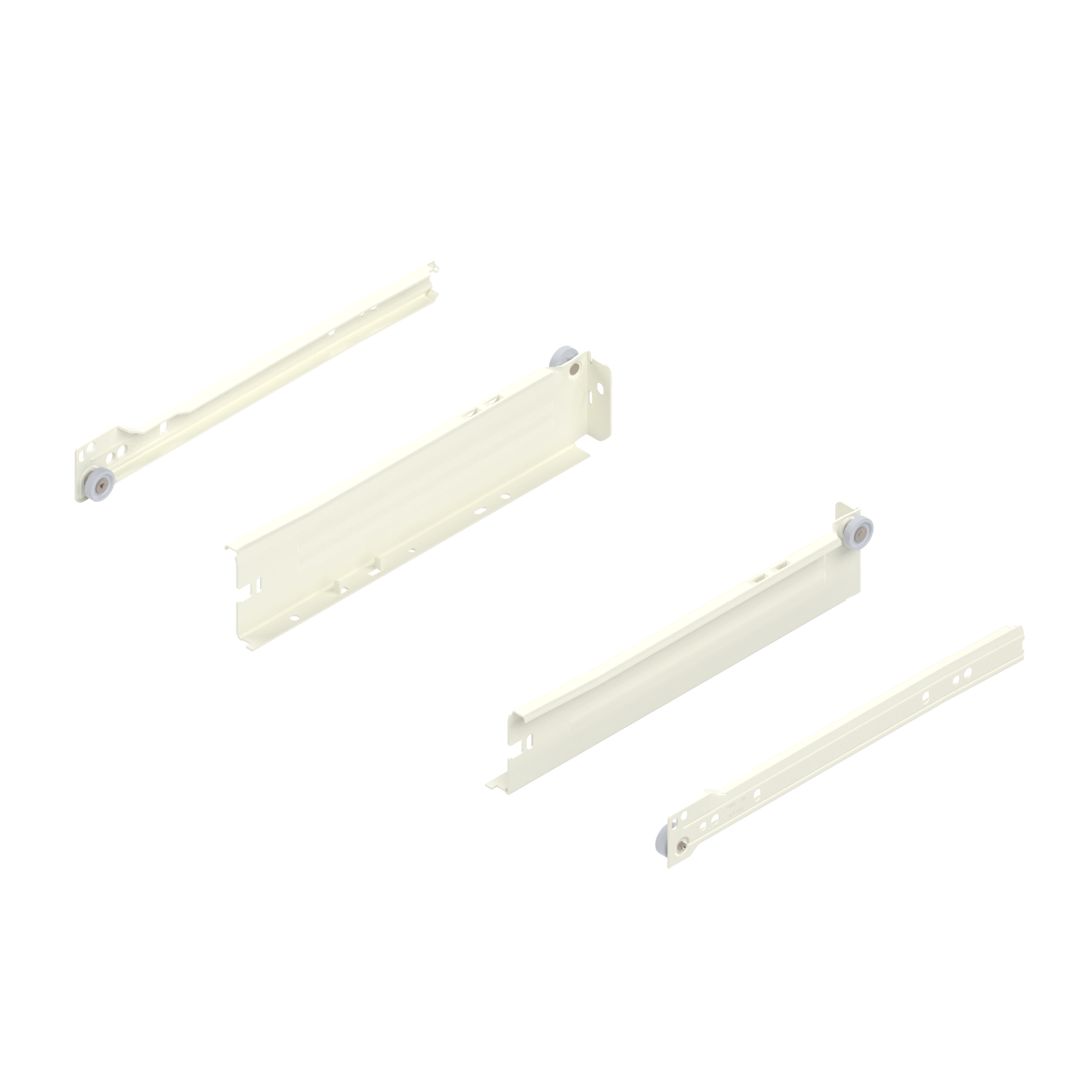 METABOX bok N (54 mm), Częściowy wysuw, 25 kg, dł.=270 mm, wersja na wcisk, lewy/prawy, R9001 kremowo-biała