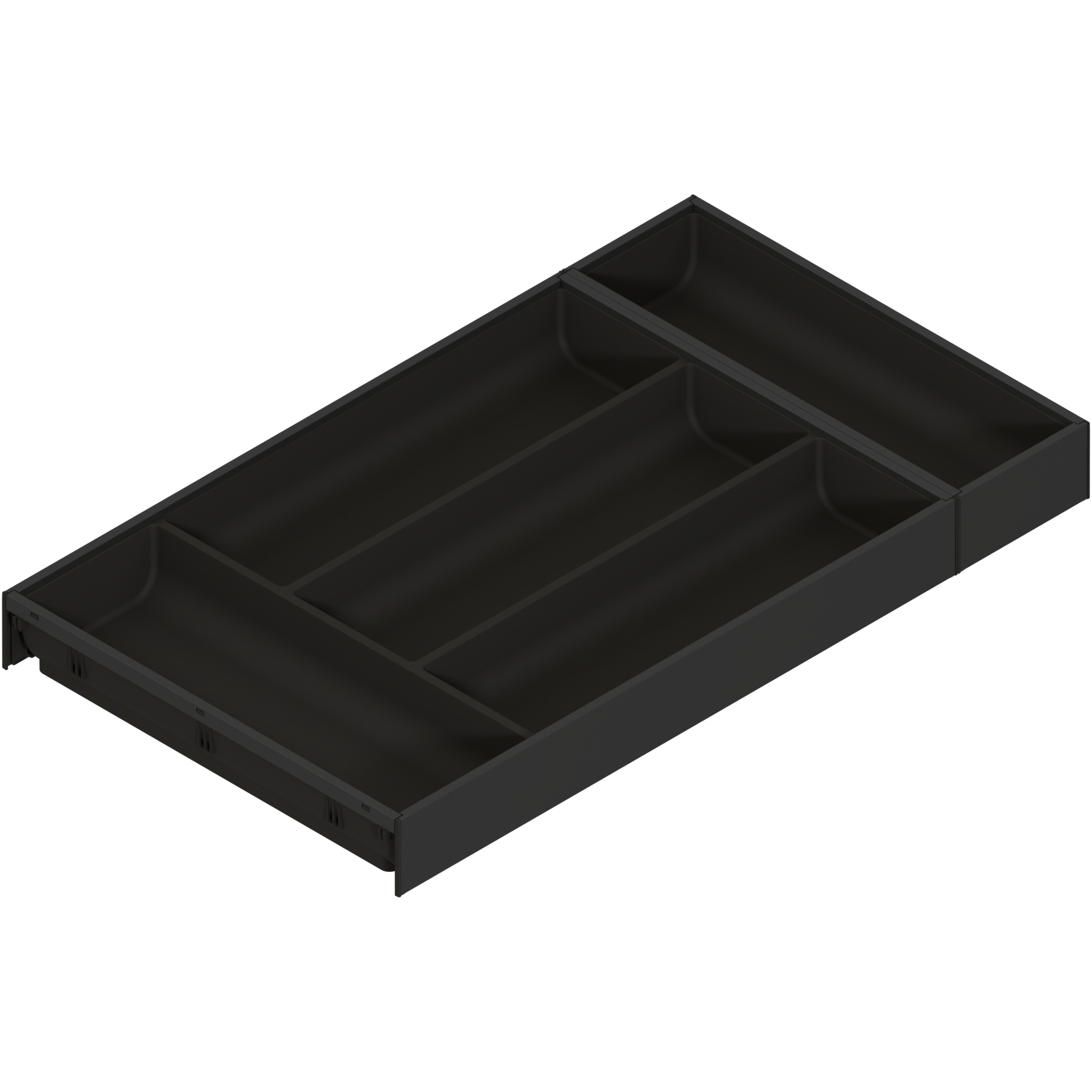 AMBIA-LINE  wkład na sztućce do szuflady standardowej, do LEGRABOX/MERIVOBOX, tworzywo sztuczne/stal, 5 przegródka na sztućce, dł.=550 mm, szerokość=300 mm, czarny mat