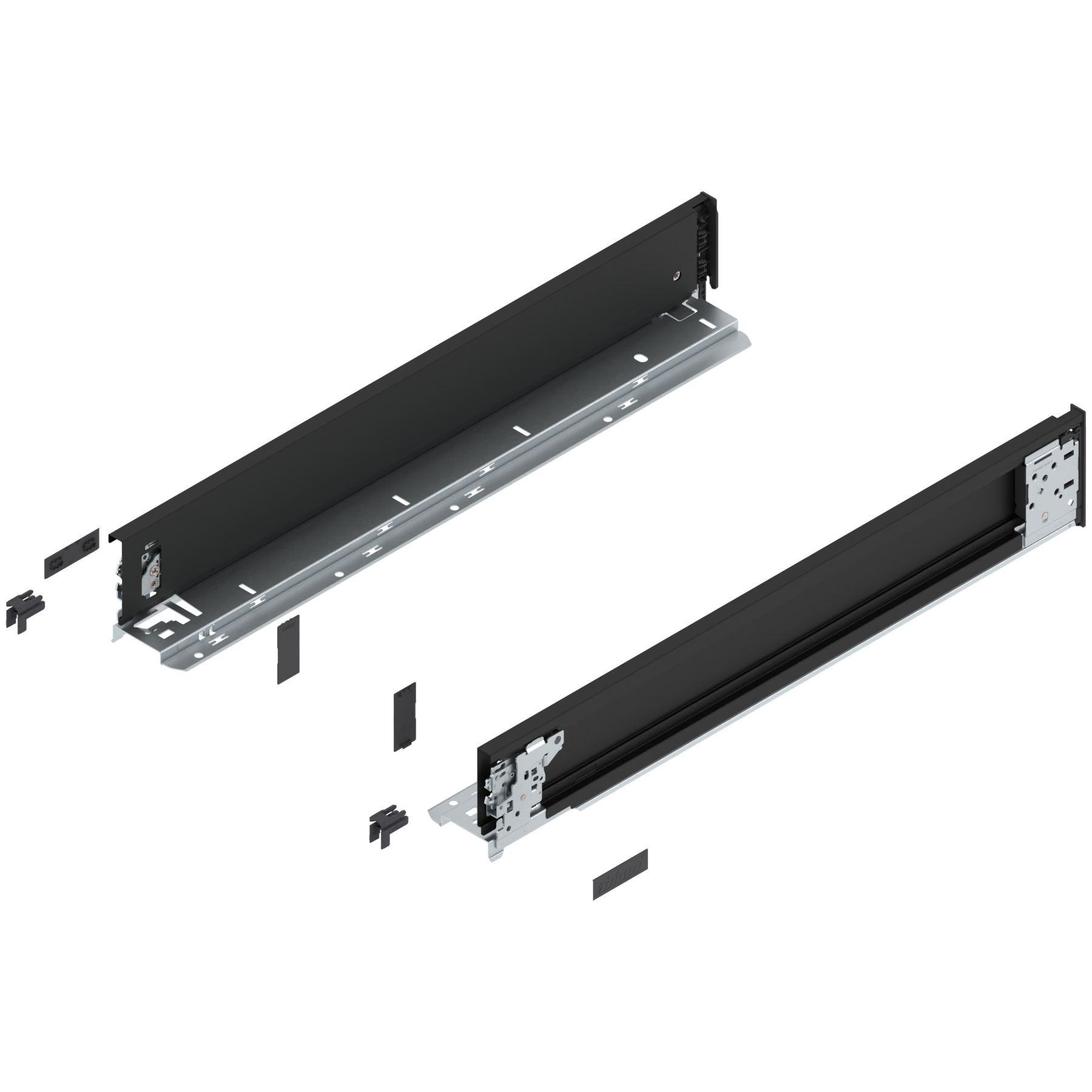Bok szuflady LEGRABOX (za korpusem), wysokość M (90.5 mm), dł.=550 mm, lewy/prawy, do LEGRABOX pure, czarny mat