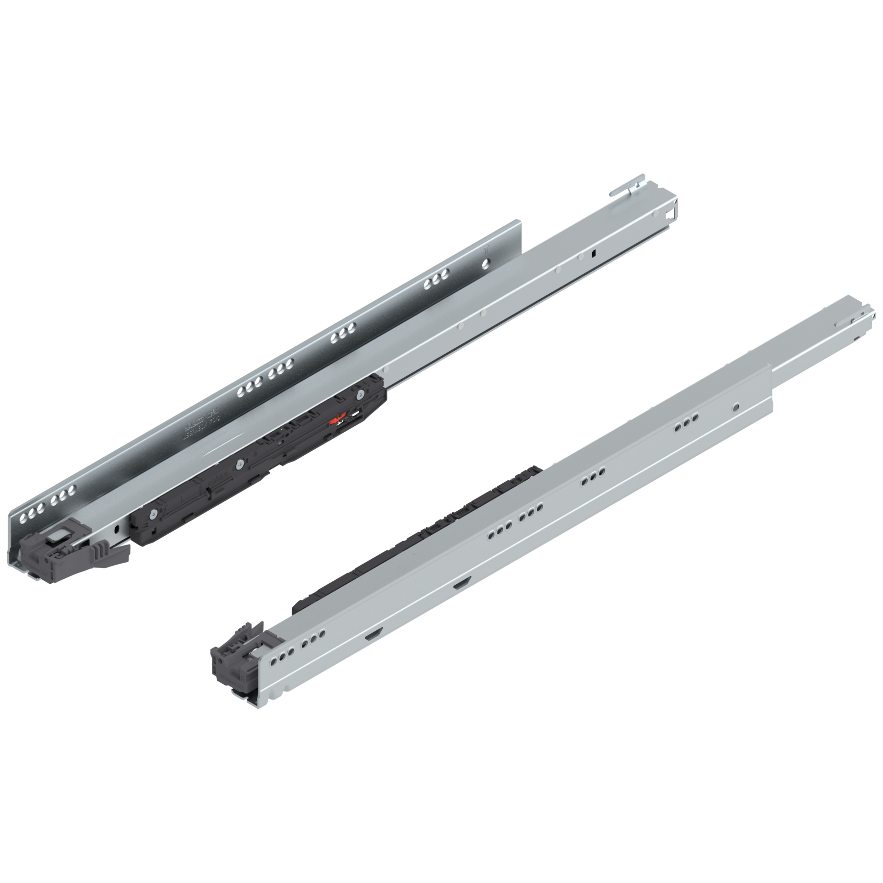 Prowadnica korpusu LEGRABOX z BLUMOTION S, pełny wysuw, 70 kg, dł.=600 mm, lewa/prawa, cynkowana