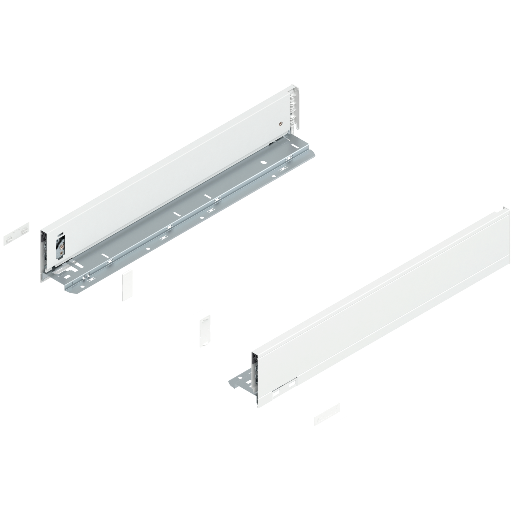 Bok szuflady LEGRABOX, wysokość M (90.5 mm), dł.=500 mm, lewy/prawy, do LEGRABOX pure, jedwabiście biały mat