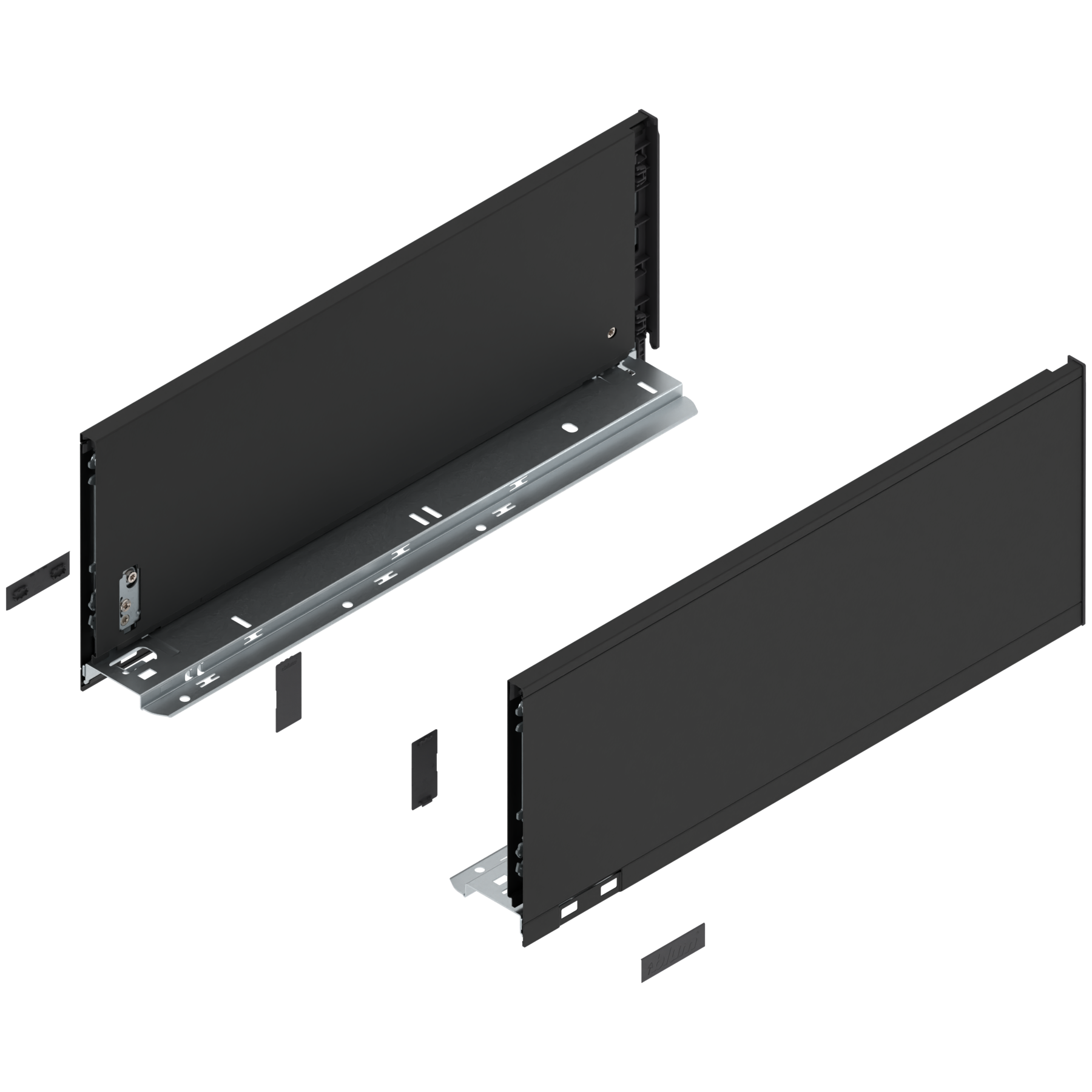 Bok szuflady LEGRABOX, wysokość C (177 mm), dł.=450 mm, lewy/prawy, do LEGRABOX pure, czarny mat