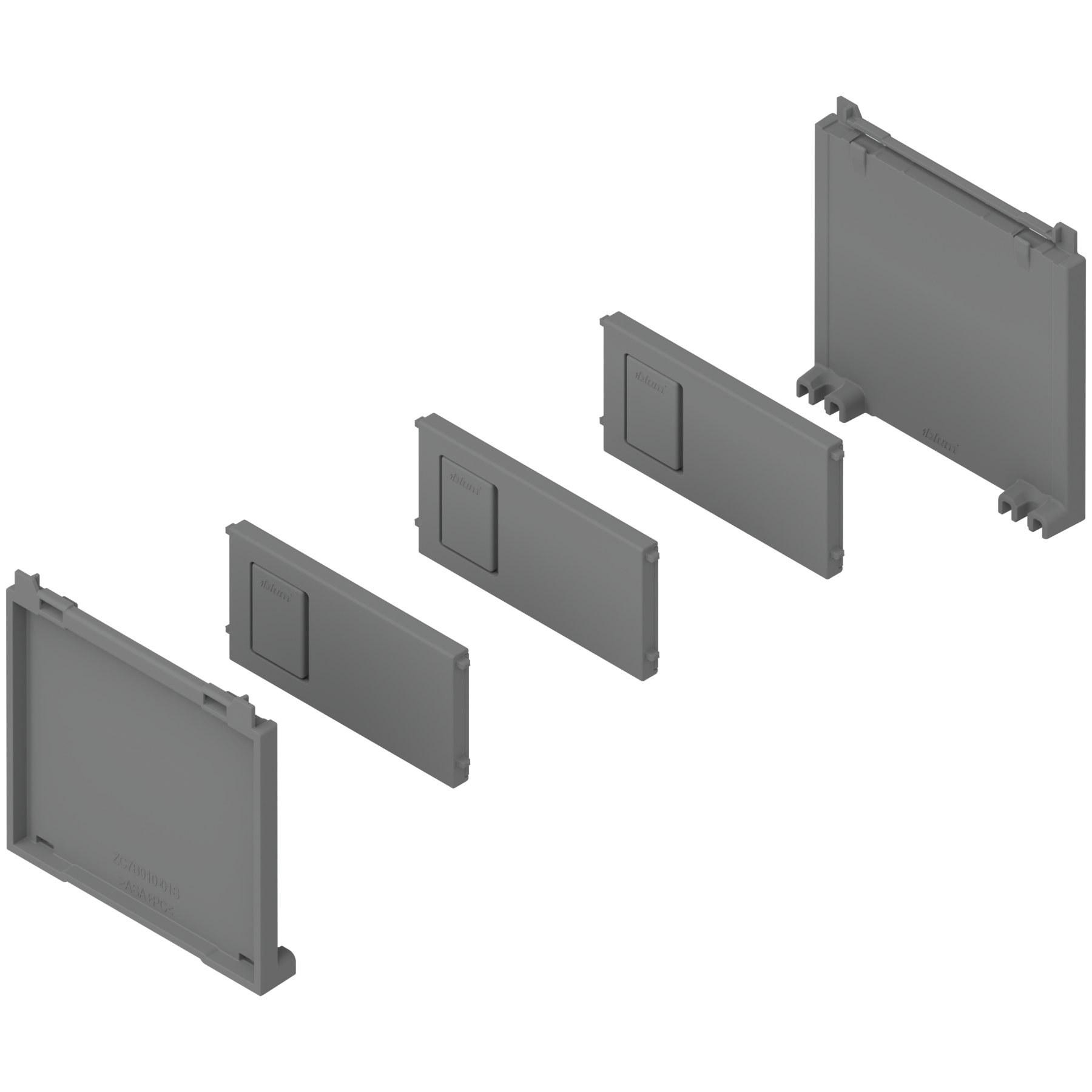 AMBIA-LINE zestaw na butelki, do LEGRABOX/MERIVOBOX, szary indium mat