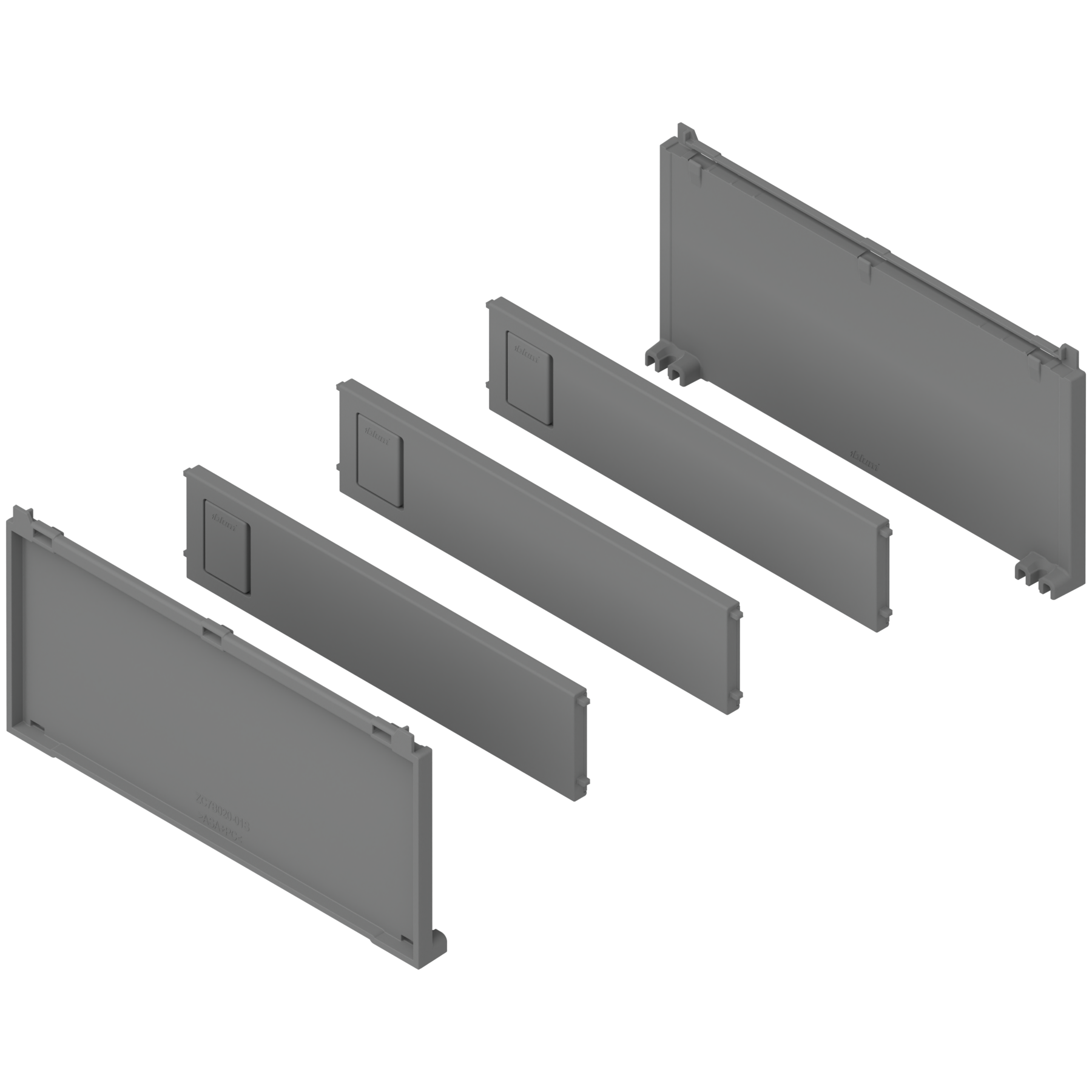 AMBIA-LINE zestaw na butelki, do LEGRABOX/MERIVOBOX, szary indium mat