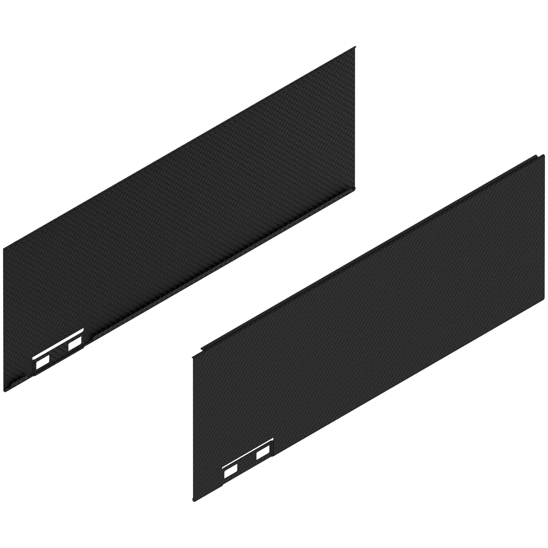LEGRABOX Element dekoracyjny, wysokość K (128.5 mm), dł.=350 mm, prawy+lewy, czarny carb./carb.look