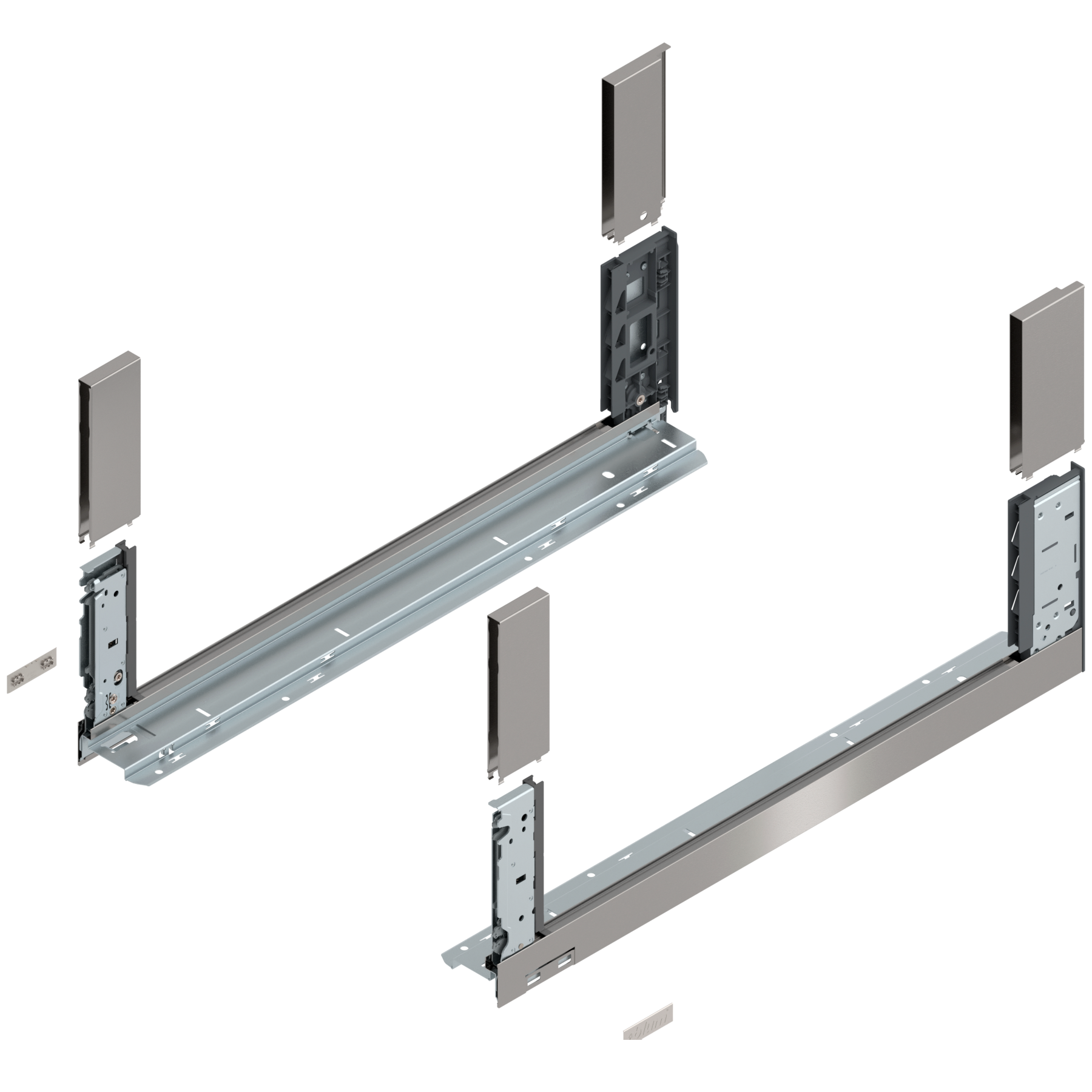 Bok szuflady LEGRABOX, wysokość C (177 mm), dł.=600 mm, lewy/prawy, do LEGRABOX free, inox-szczotk.-lakier.