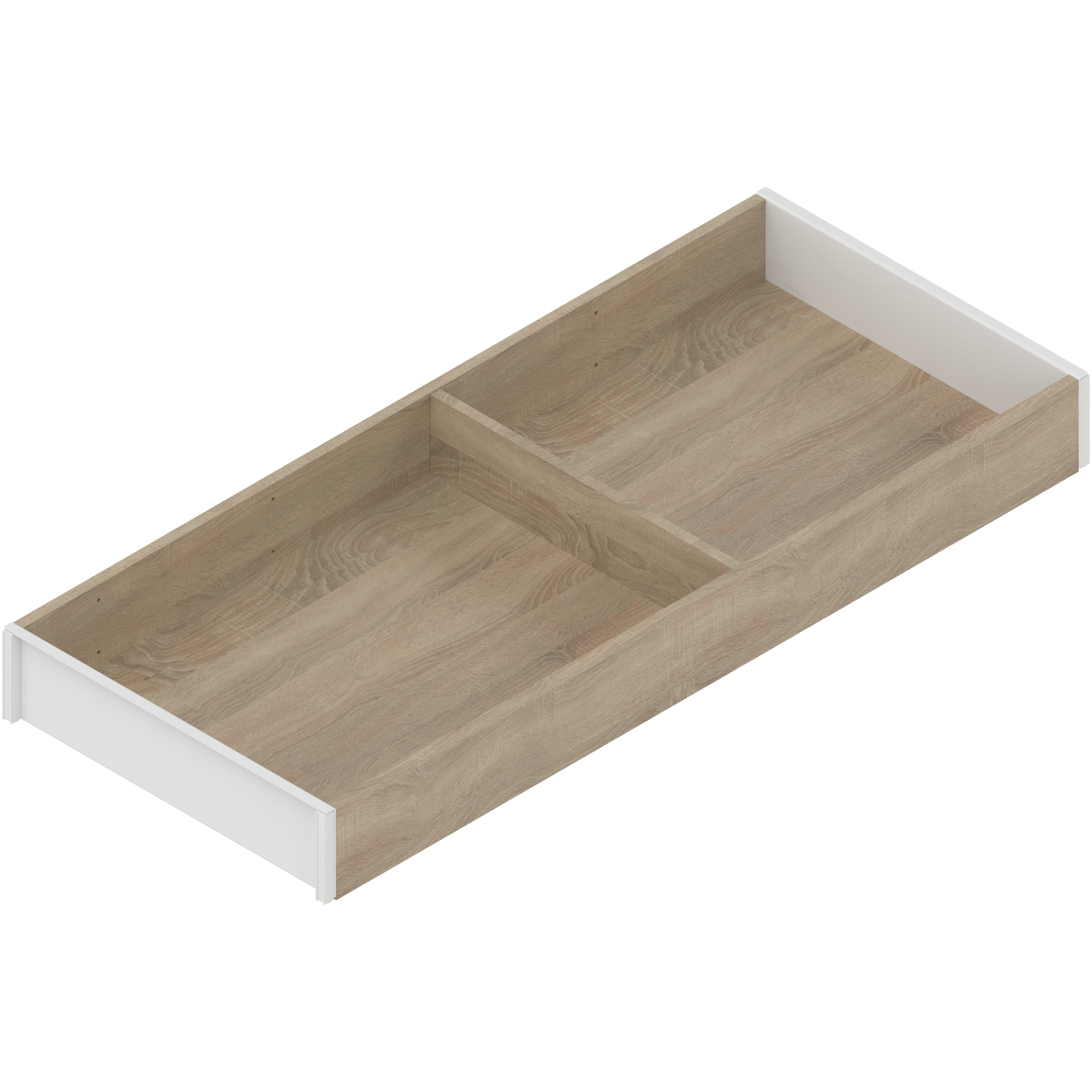 AMBIA-LINE  ramki do szuflady standardowej, do LEGRABOX/MERIVOBOX, w opcji drewnopodobnej, dł.=500 mm, szerokość=200 mm, Dąb Bard./jedwab.biały