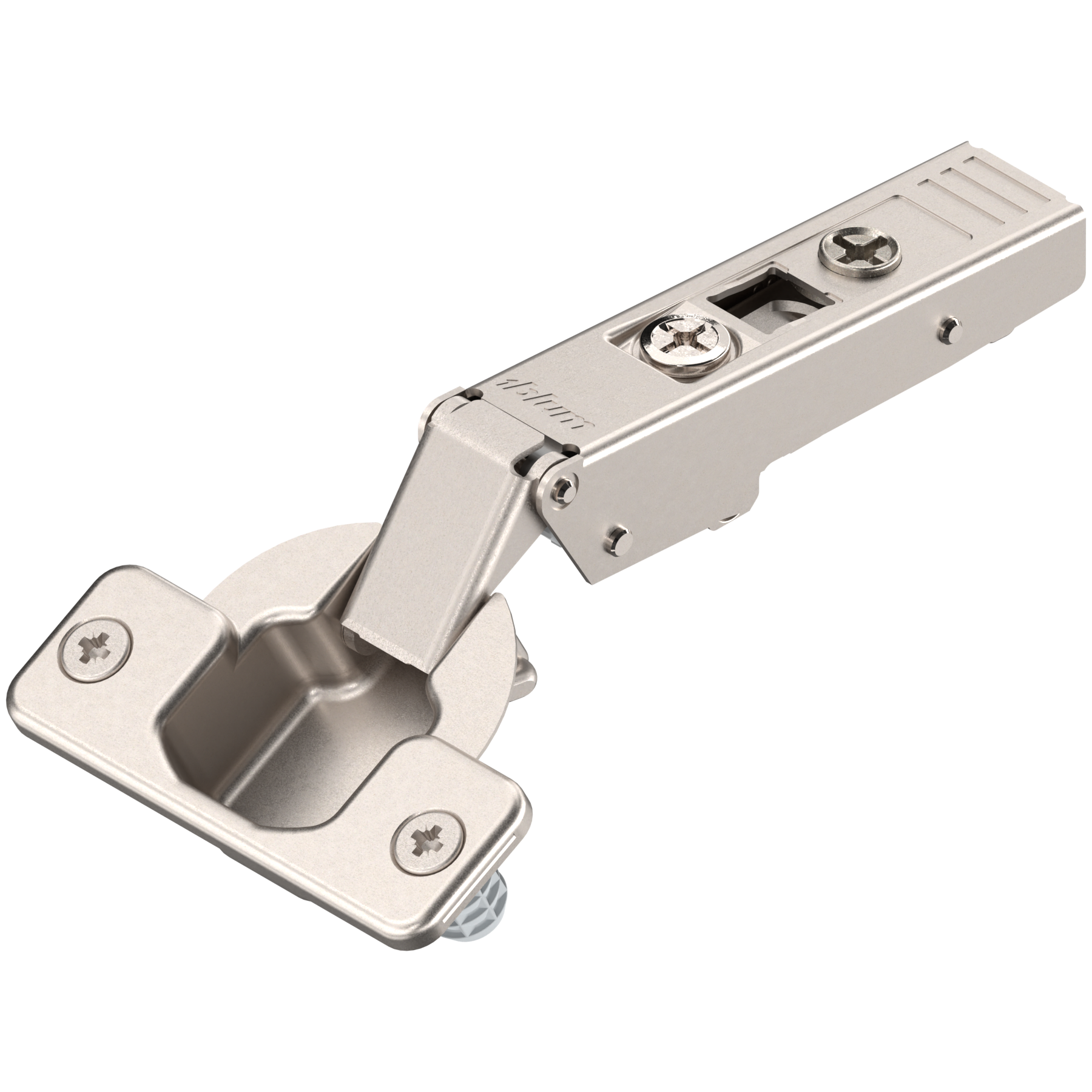 CLIP top zawias standard. 120°, Drzwi nakładane, puszka: wciskana, niklowany