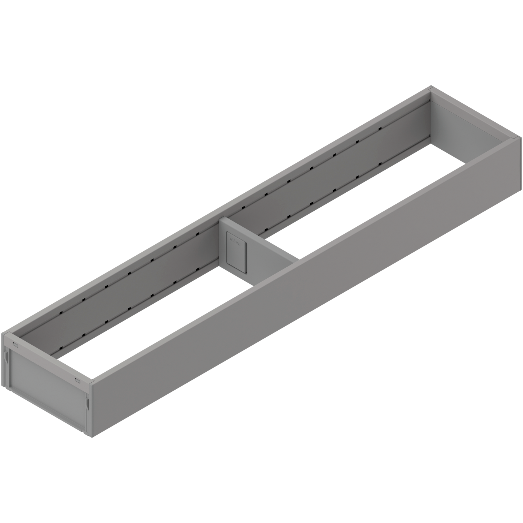 AMBIA-LINE  ramki do szuflady standardowej, do LEGRABOX/MERIVOBOX, stal, dł.=500 mm, szerokość=100 mm, szary indium mat