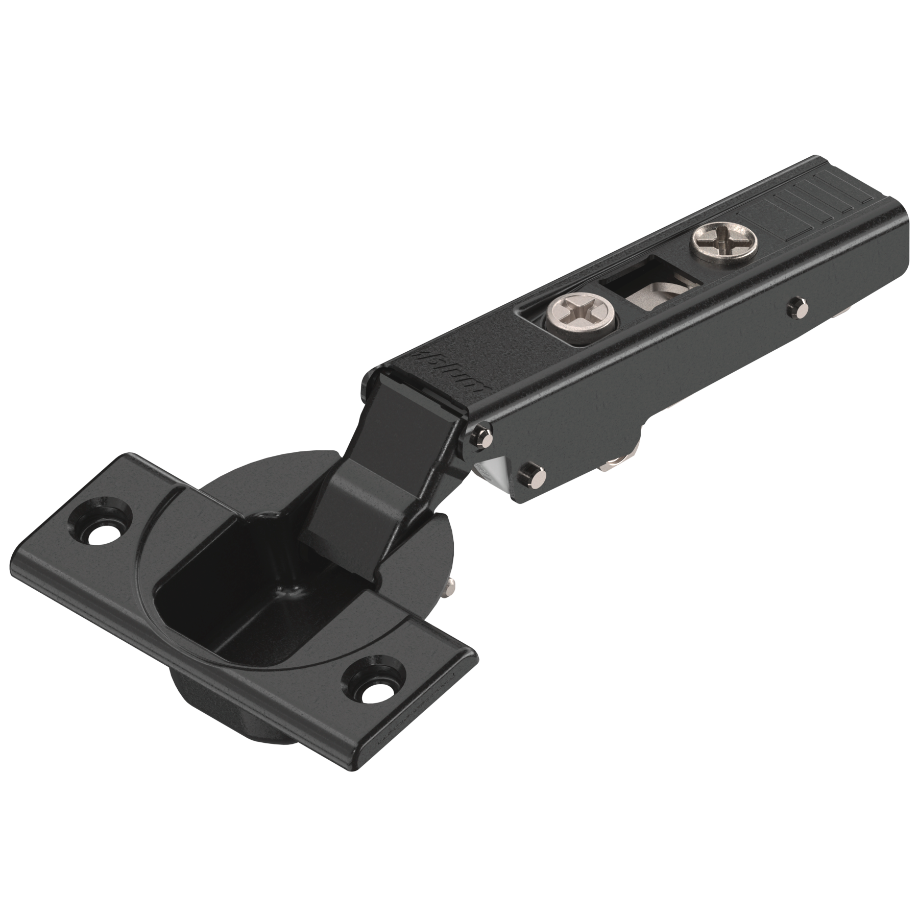 CLIP top zawias standard. 110°, Drzwi nakładane, bez sprężyny, puszka: na wkręty, czarny