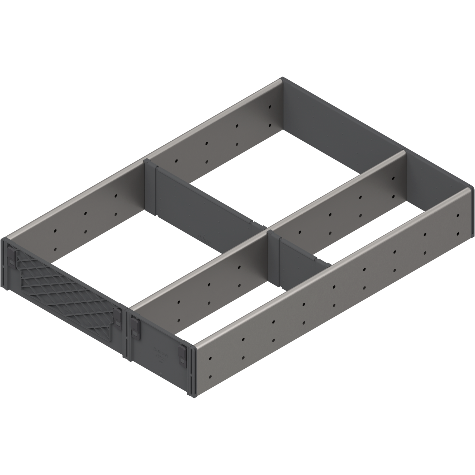 ORGA-LINE wkład z przegródkami (częściowe wypełnienie), do szuflady standardowej TANDEMBOX, dł. NL=450 mm, szer. korpusu KB=400-600 mm, szer.=291 mm, inox