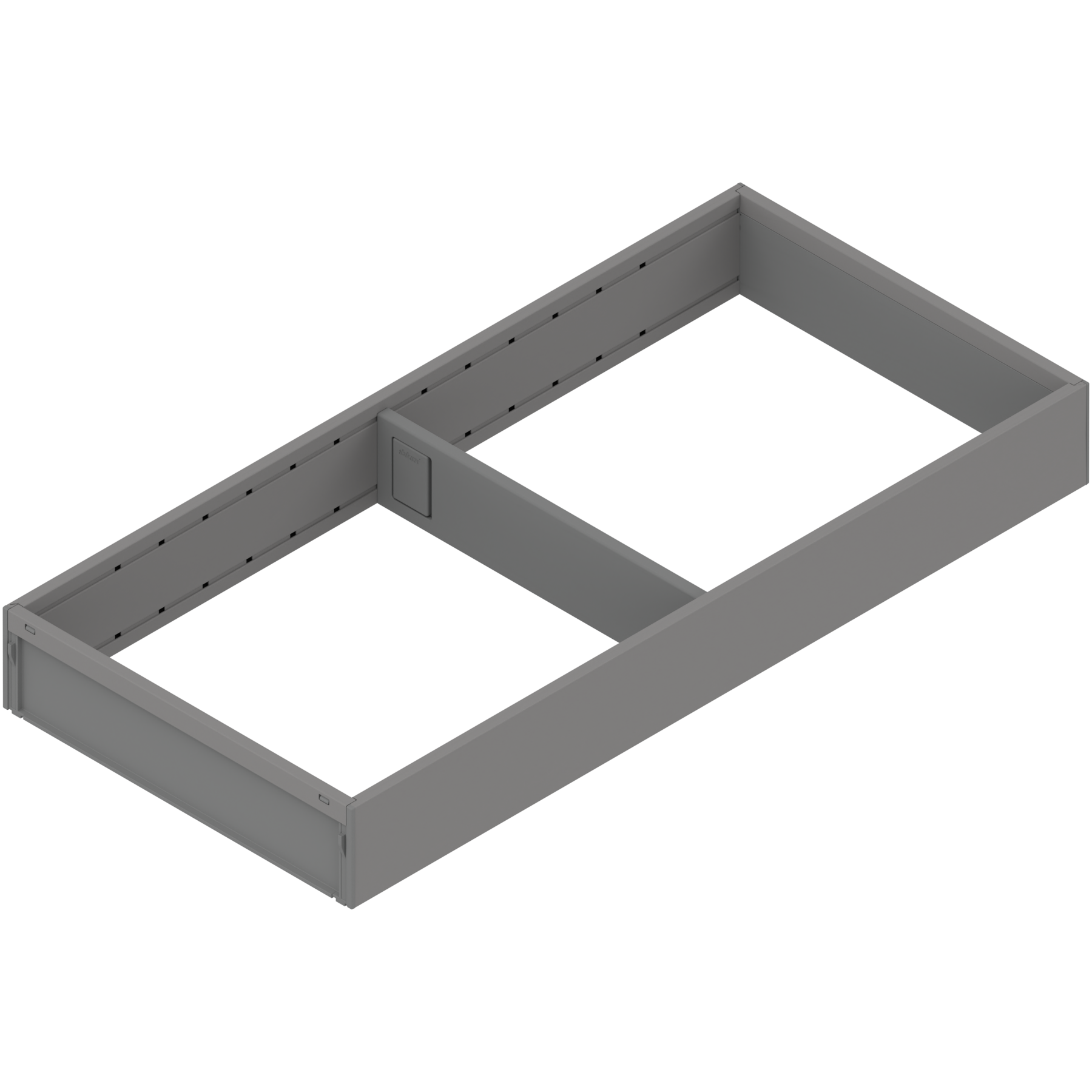 AMBIA-LINE  ramki do szuflady standardowej, do LEGRABOX/MERIVOBOX, stal, dł.=450 mm, szerokość=200 mm, szary indium mat