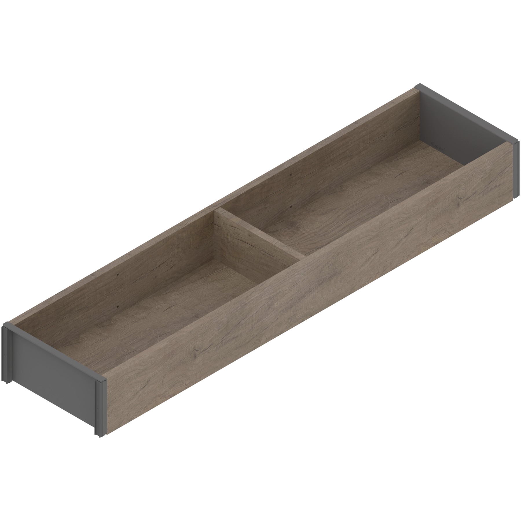 AMBIA-LINE  ramki do szuflady standardowej, do LEGRABOX/MERIVOBOX, w opcji drewnopodobnej, dł.=450 mm, szerokość=100 mm, Dąb Nebraska/szary