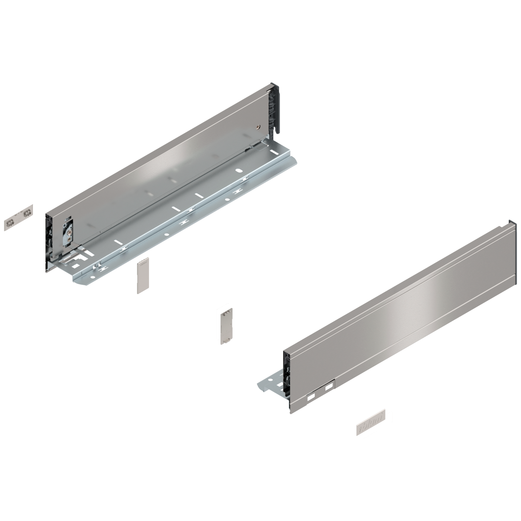 Bok szuflady LEGRABOX, wysokość M (90.5 mm), dł.=400 mm, lewy/prawy, do LEGRABOX pure, inox-szczotk.-lakier.