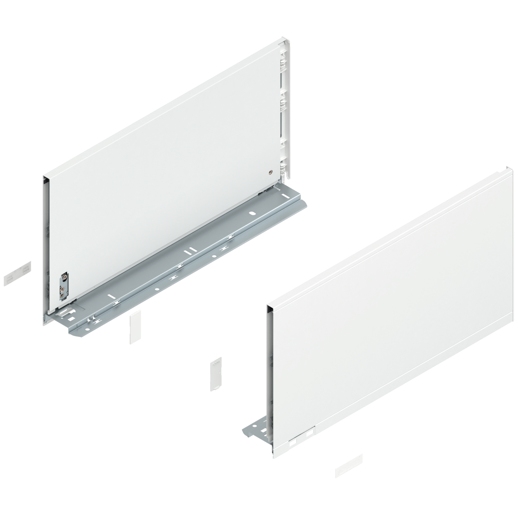 Bok szuflady LEGRABOX, wysokość F (241 mm), dł.=450 mm, lewy/prawy, do LEGRABOX pure, jedwabiście biały mat