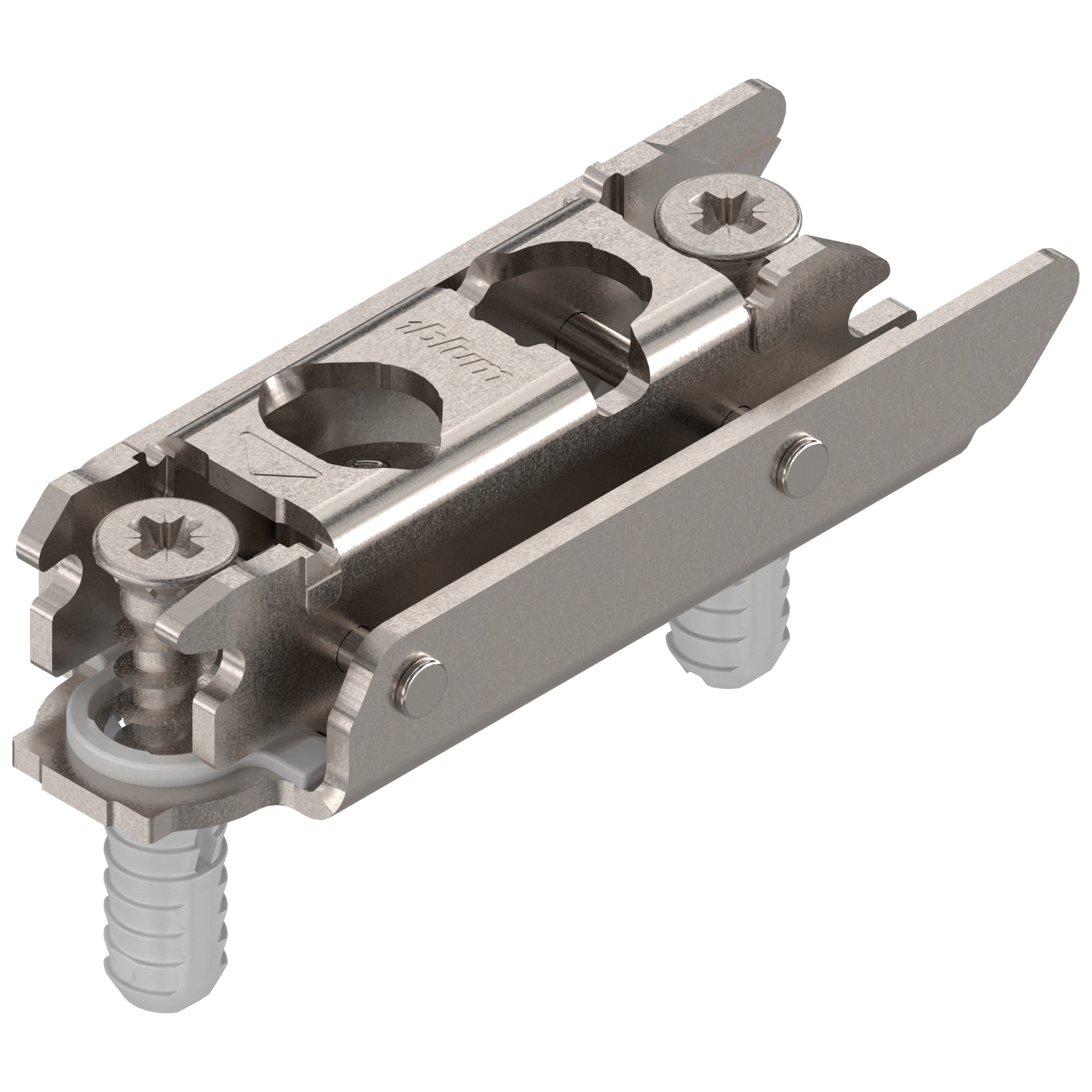 CLIP prowadnik, prosty, 3 mm, Stal, EXPANDO (zamont. specj. wkręty z kołkiem rozporowym), RW: mimośród, niklowany